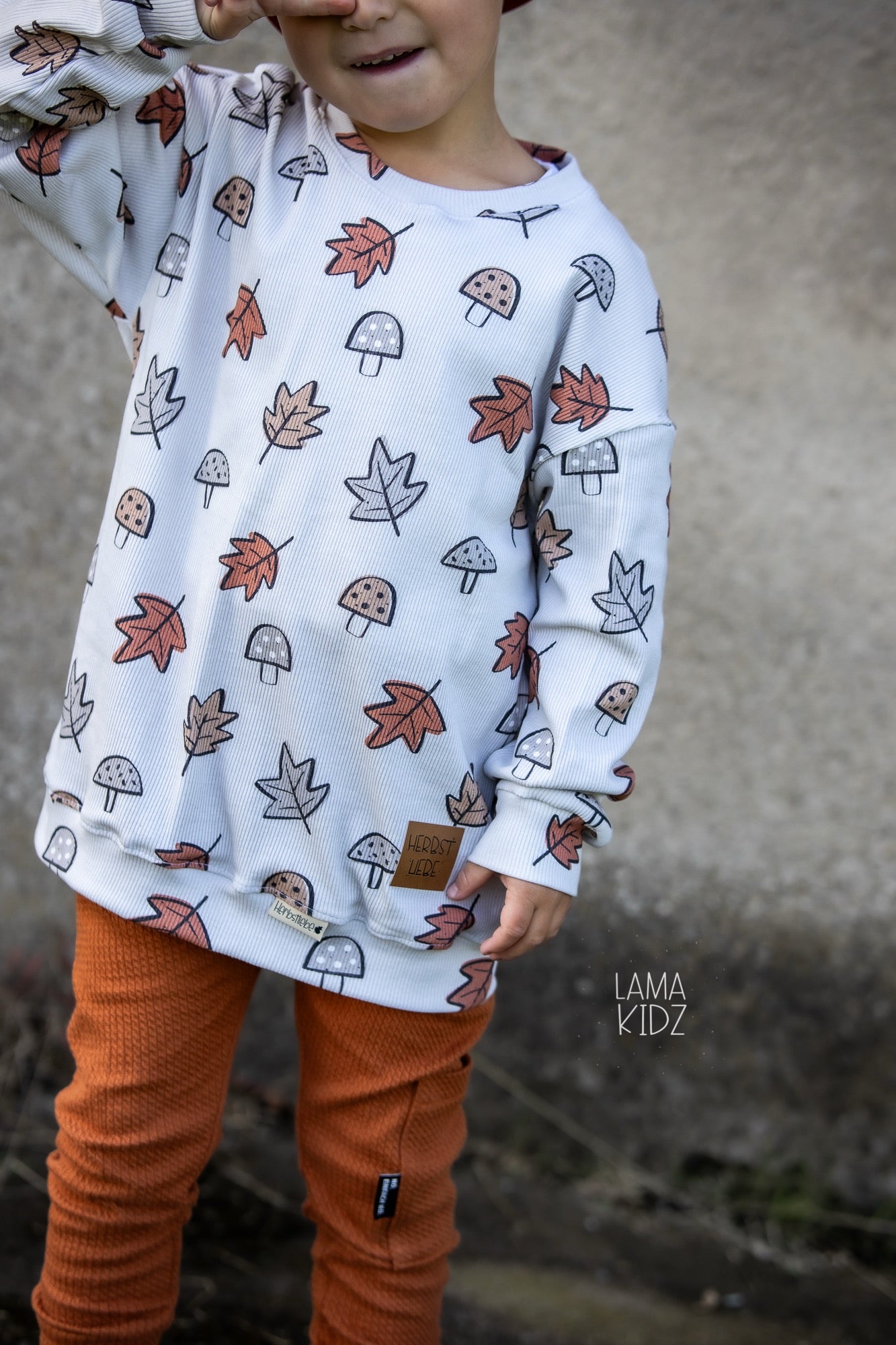 Bunte Herbstblätter - Rib Jersey