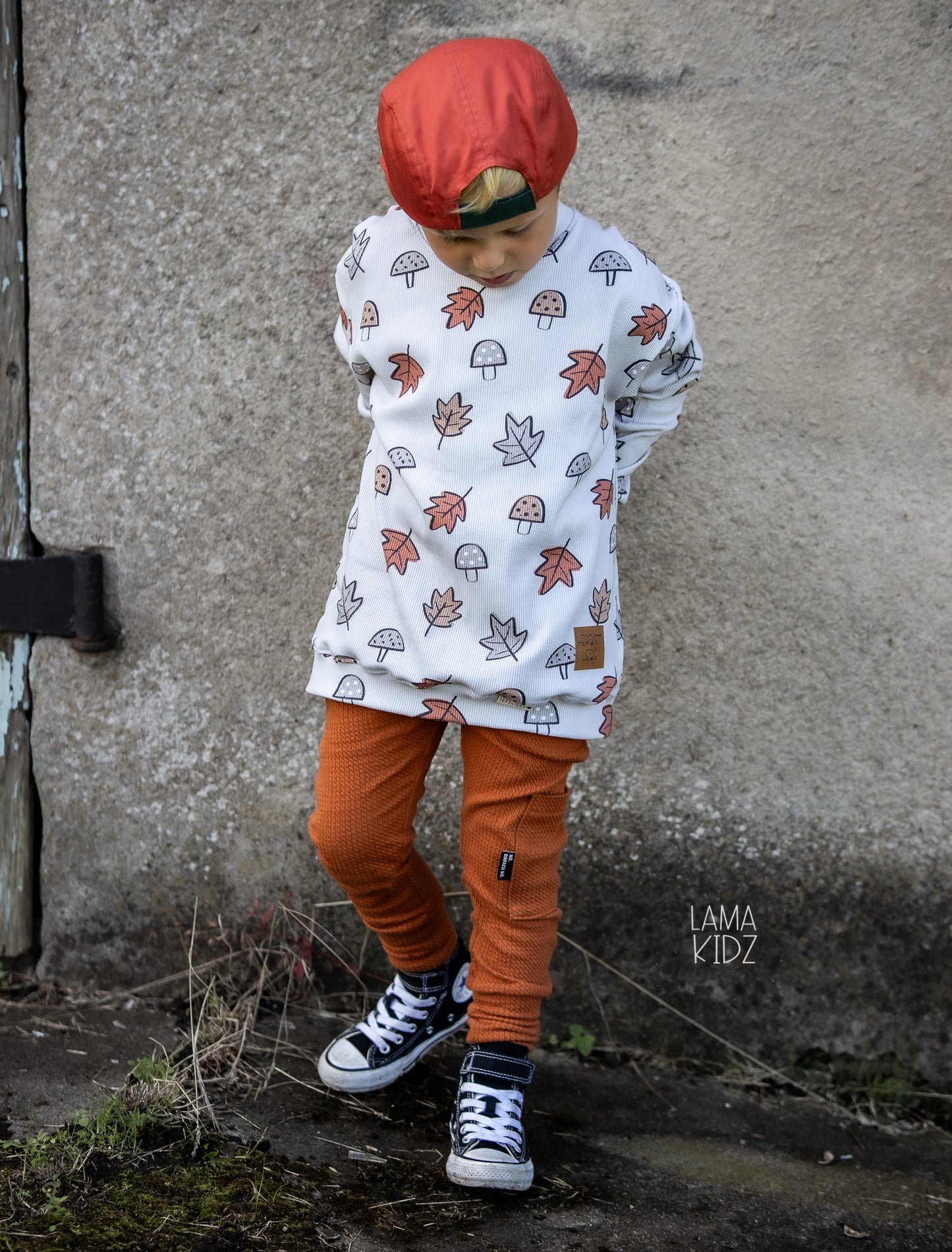 Bunte Herbstblätter - Rib Jersey