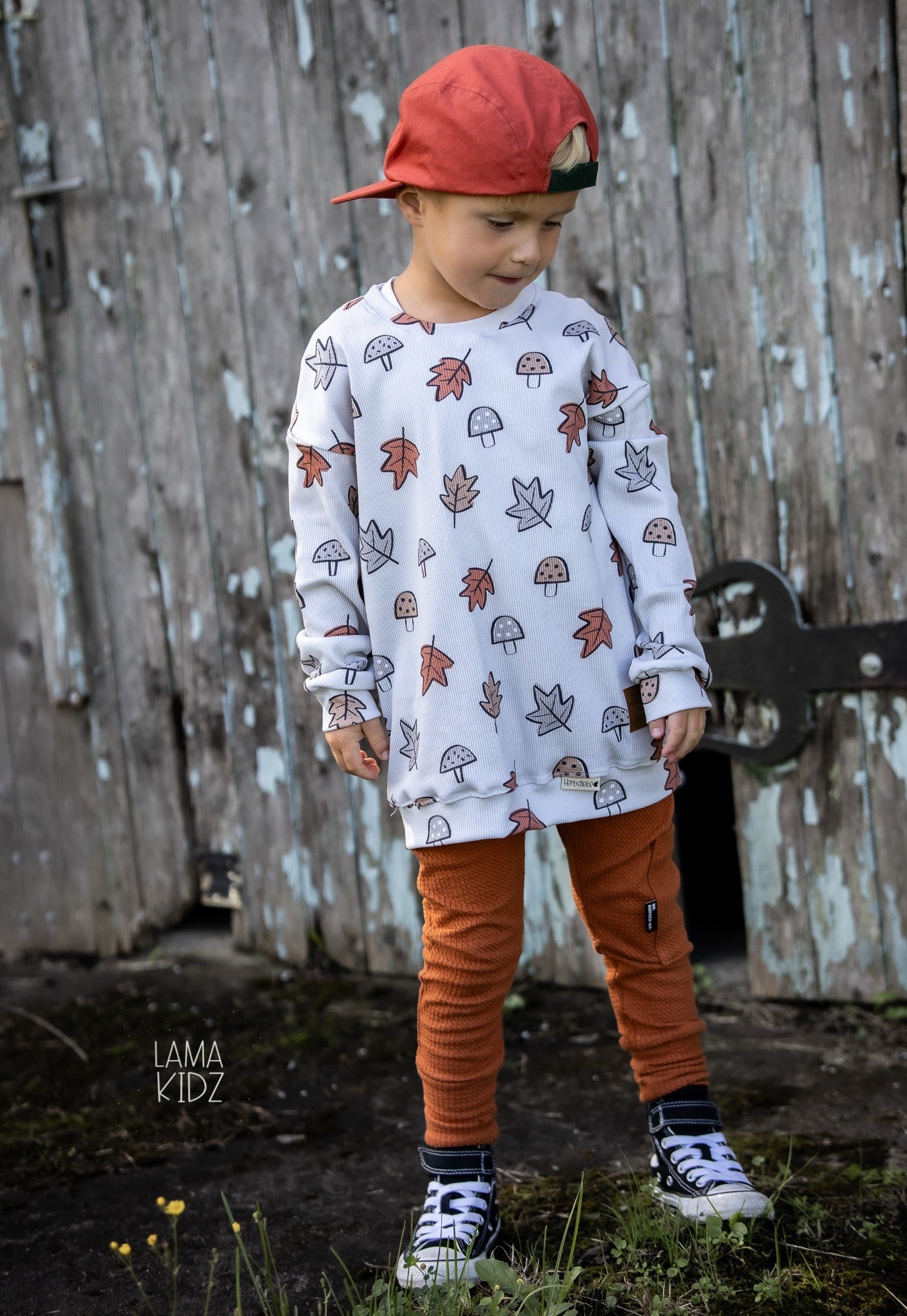 Bunte Herbstblätter - Rib Jersey