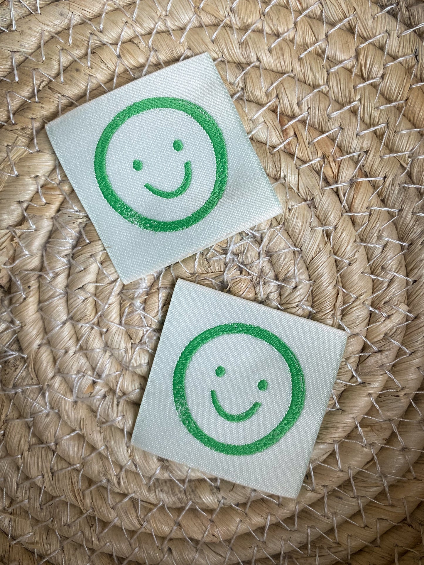 Smiley creme/ grün - Web Label