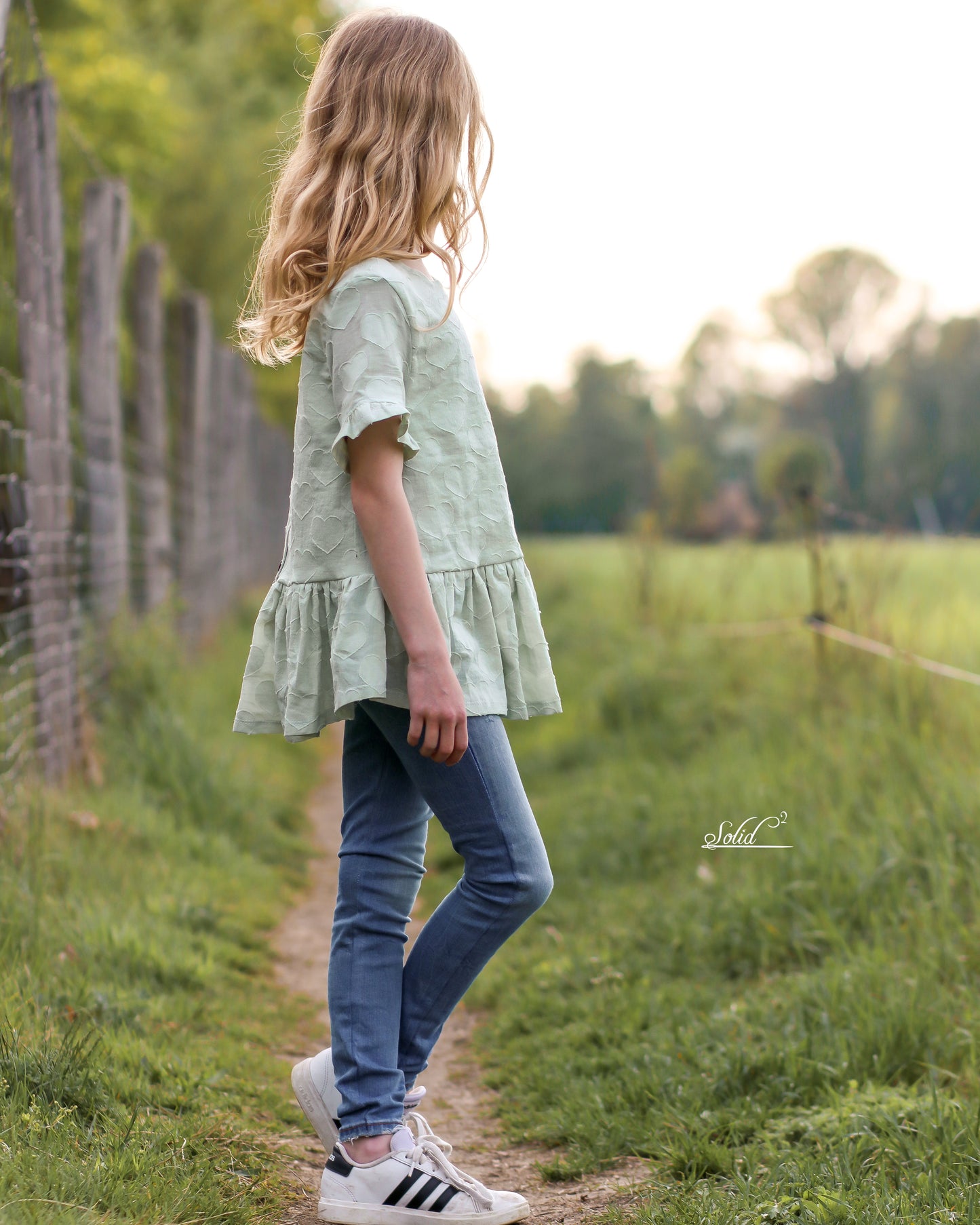 Baumwolle mit Herzen mint