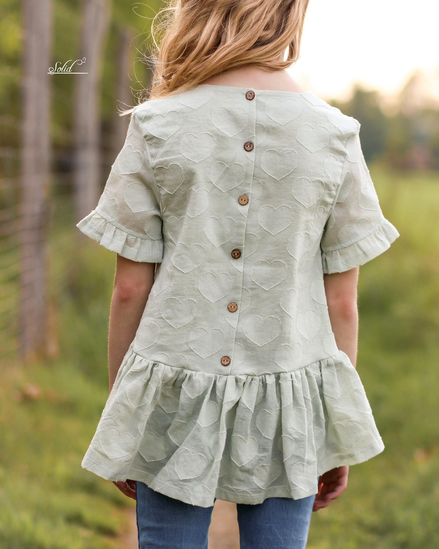 Baumwolle mit Herzen mint