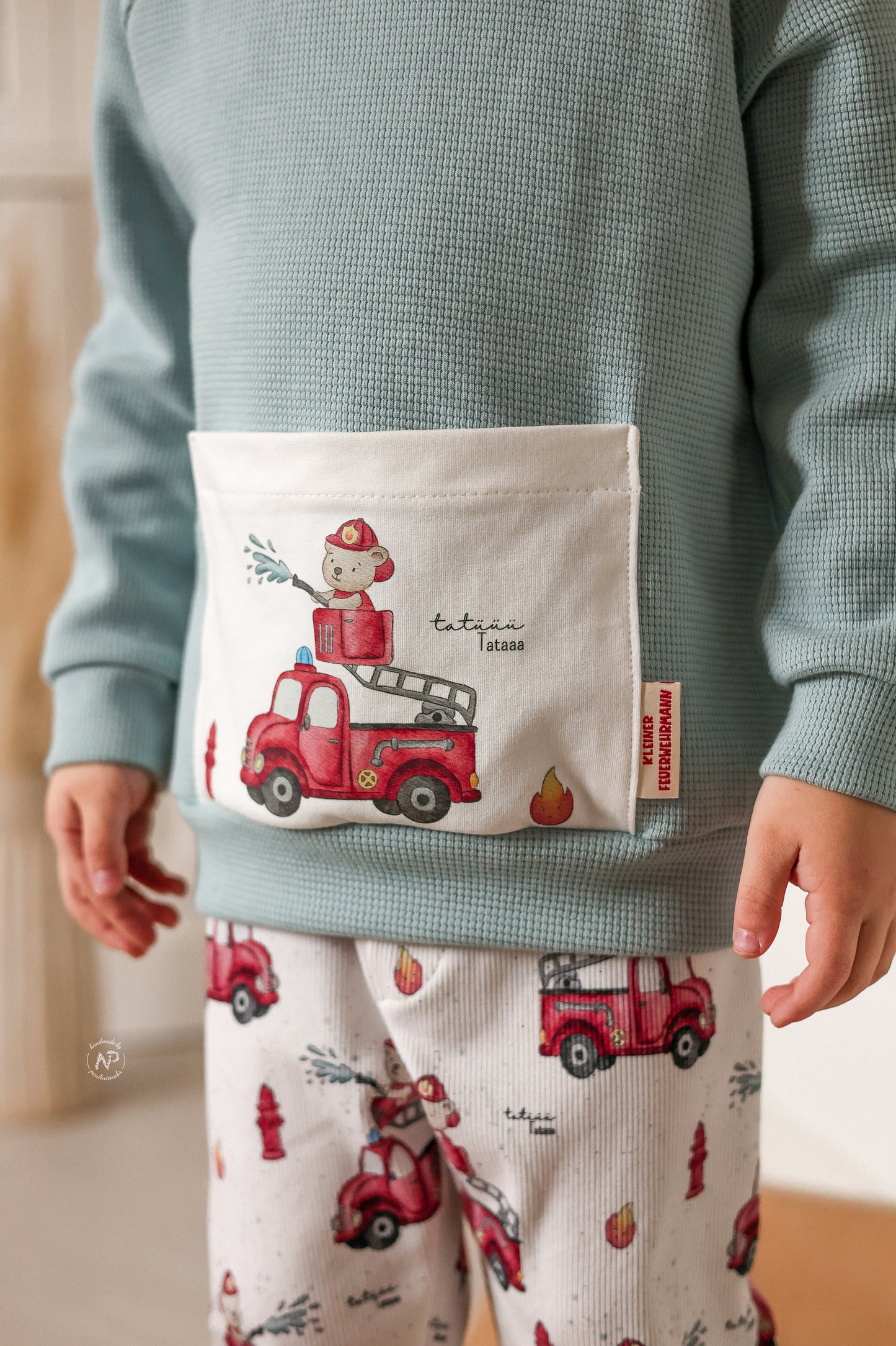 Feuerwehrbär offwhite - Rib Jersey