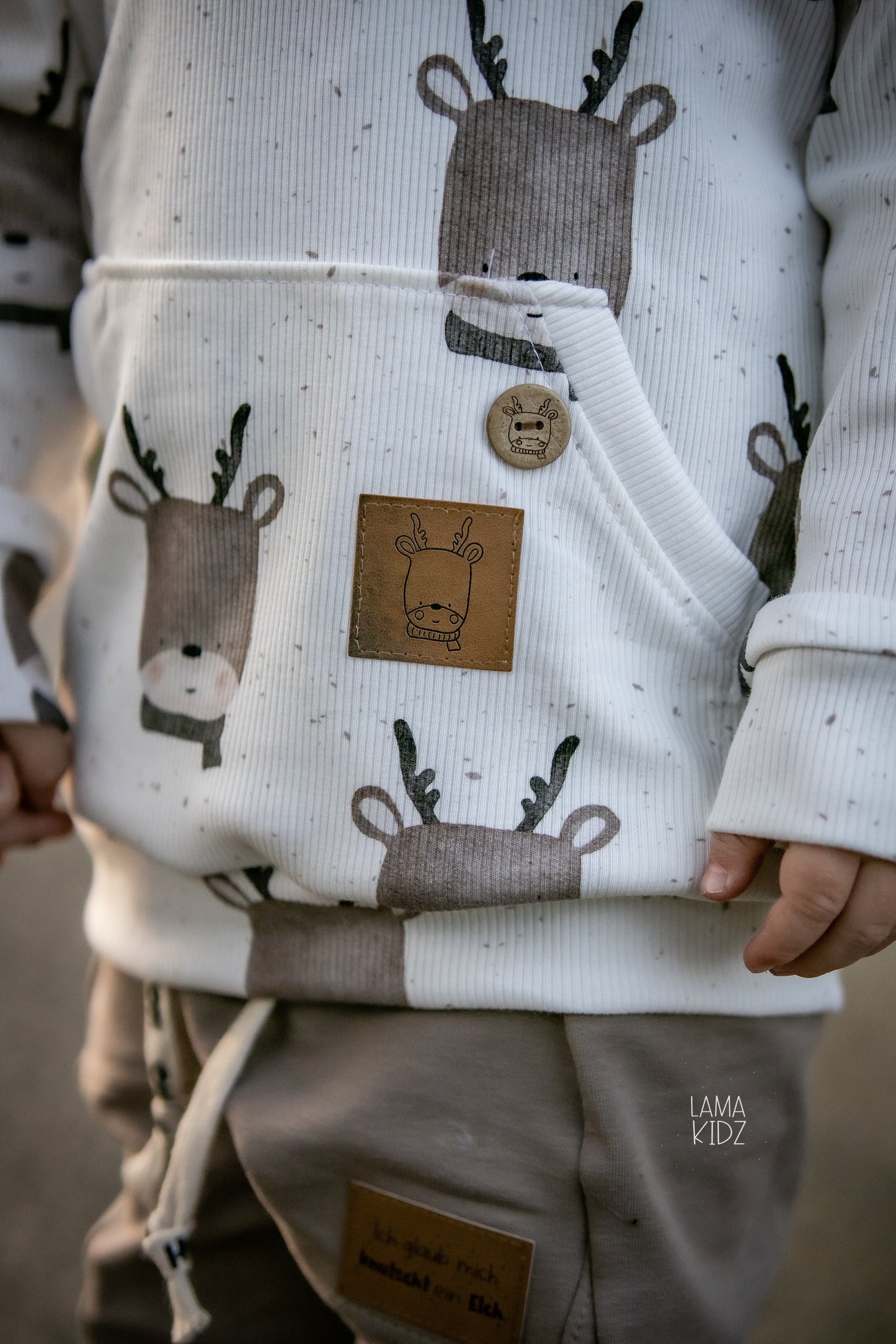 Elch Kopf - Kunstleder Label