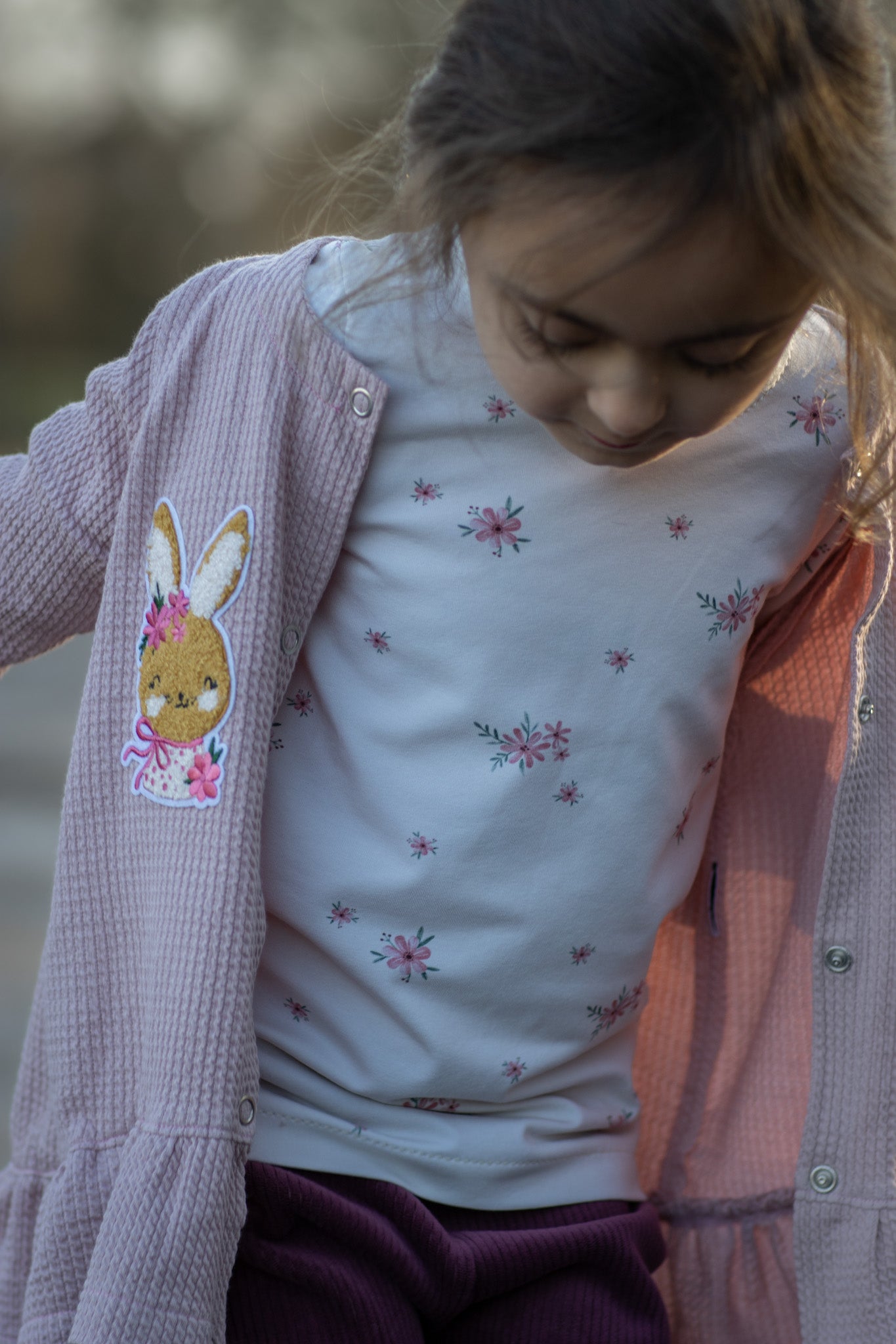 REST 1,05m Hasenmädchen Kombi Blümchen - Jersey