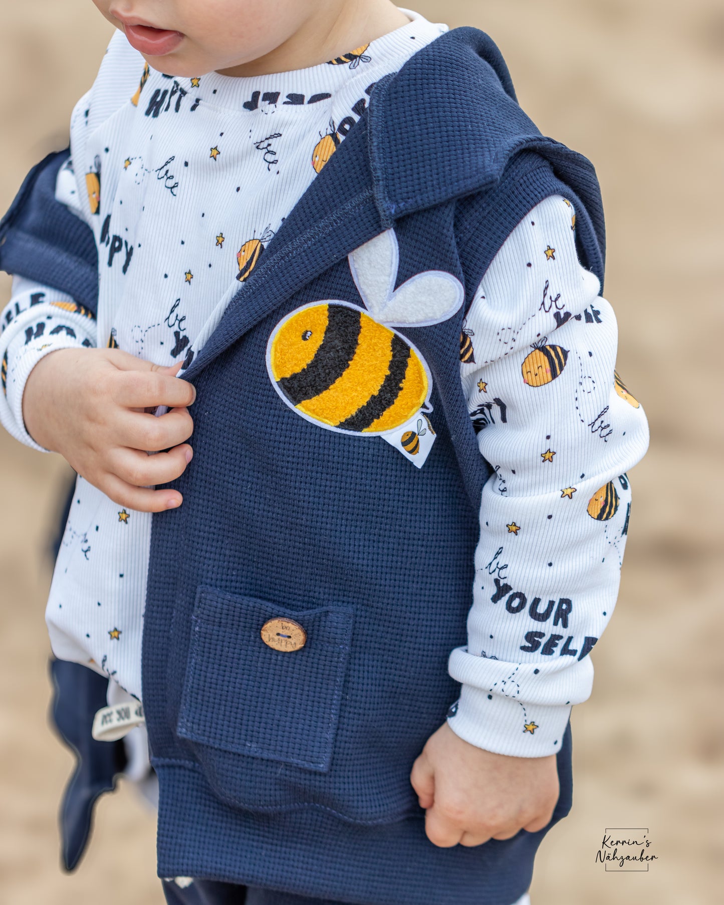 Bee Happy - Rib Jersey