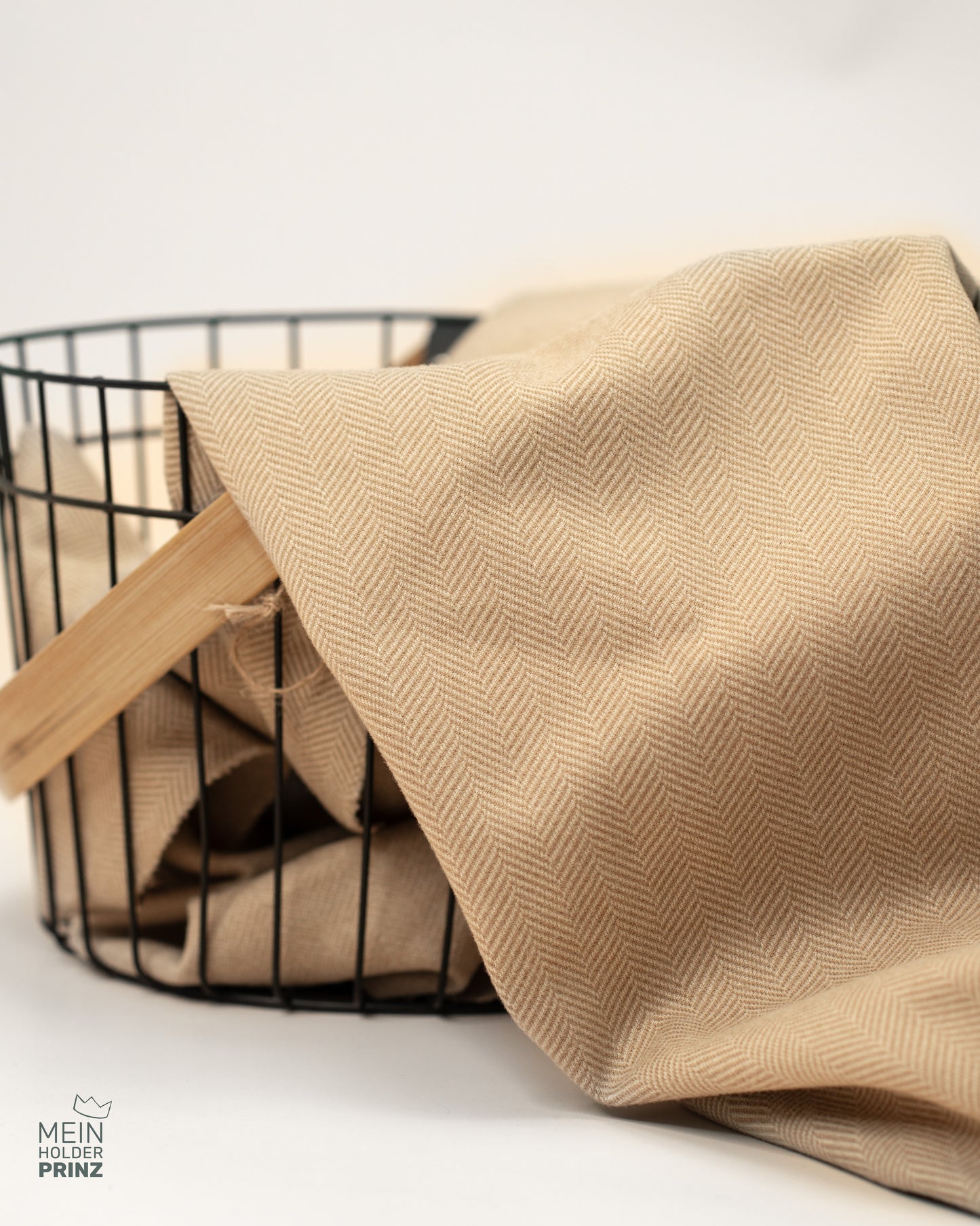Jacquard Jersey mocca - Fischgräten Design
