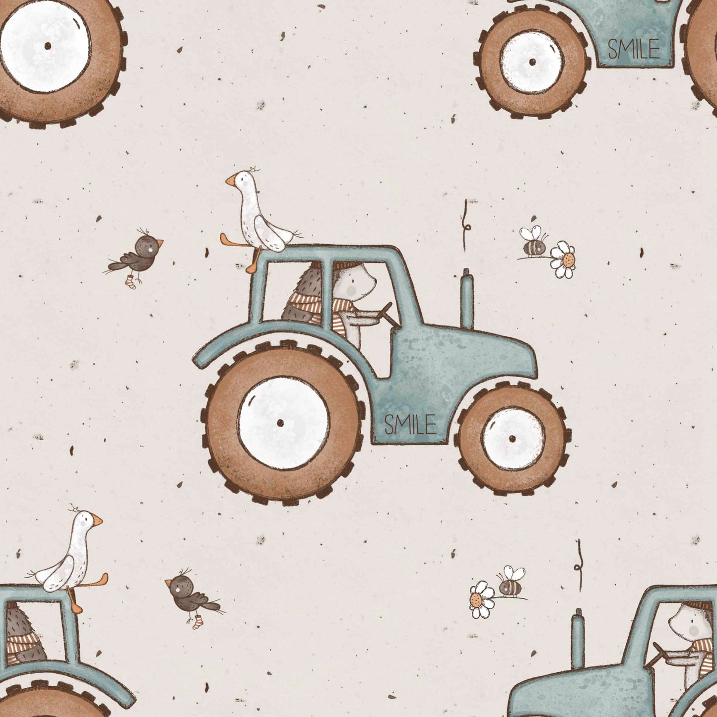 Igel im Traktor - French Terry