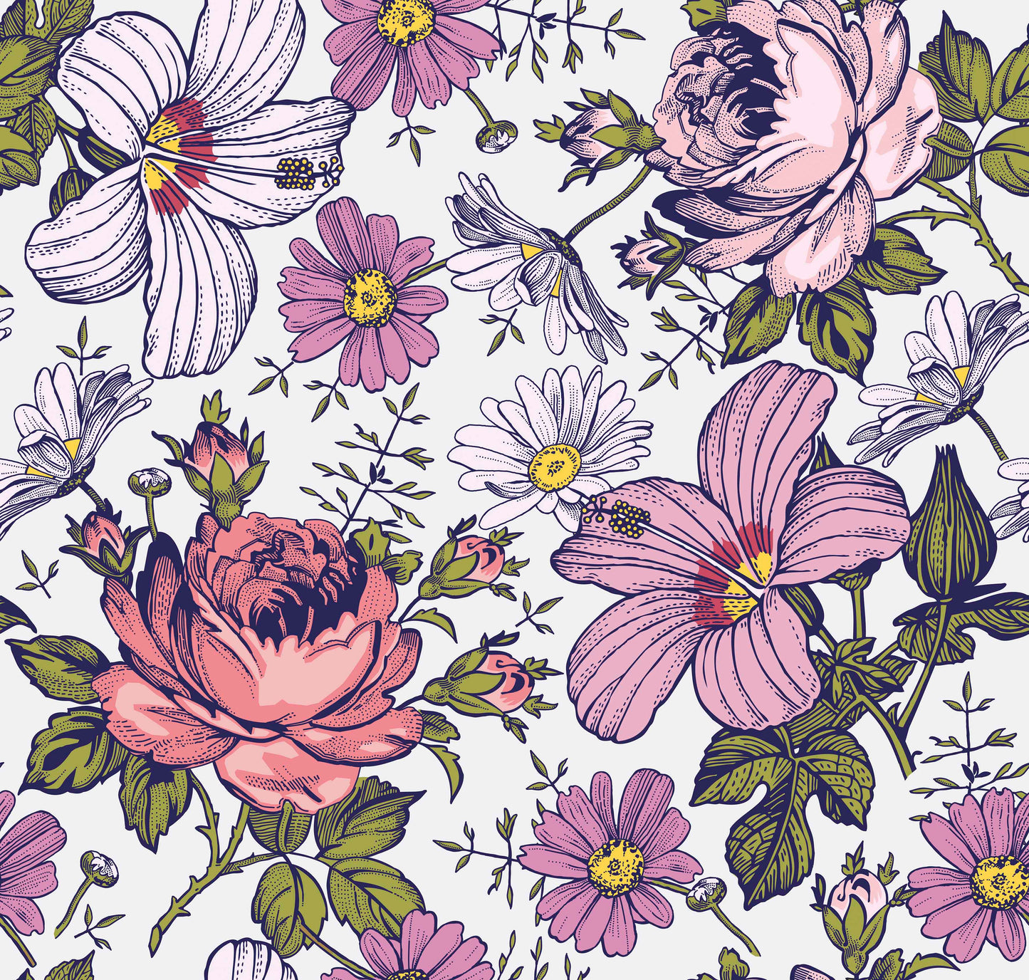 REST 1,5m Garden Flowers lilac - Jersey