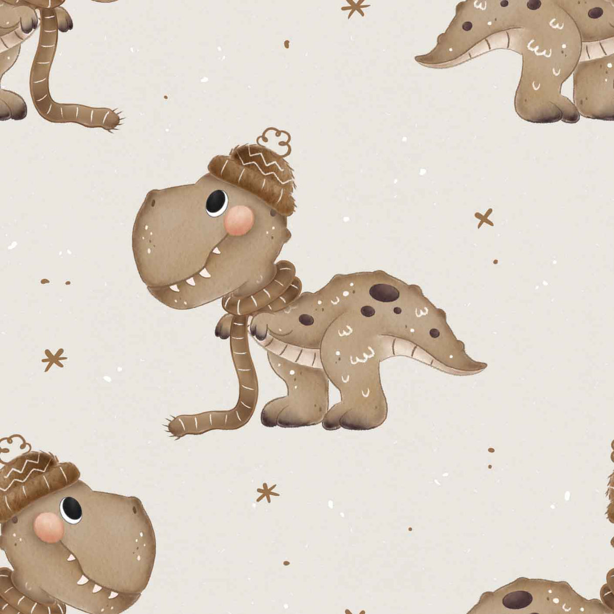 T-Rex beige im Winter - French Terry