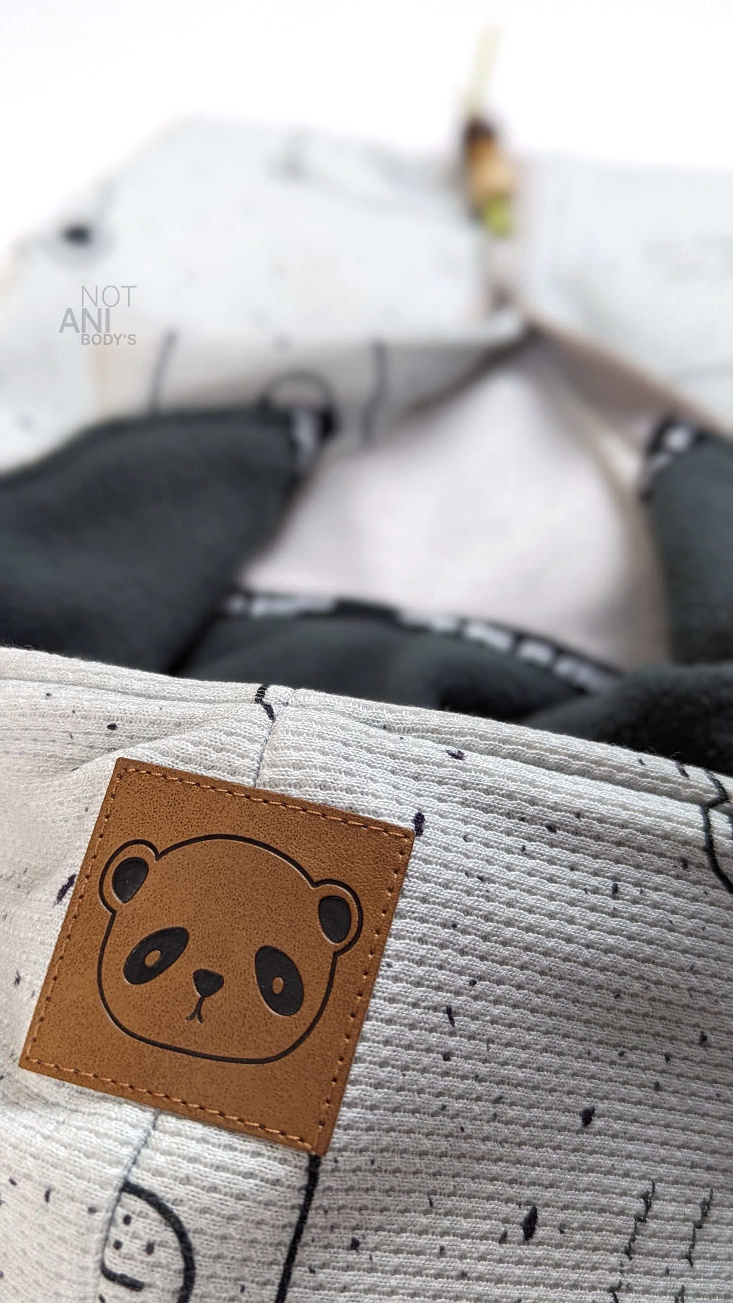 Panda Kopf - Kunstleder Label