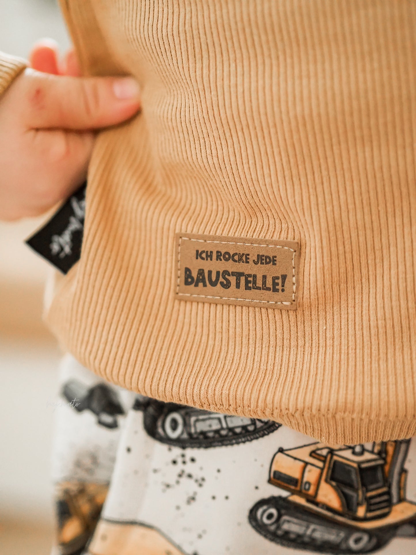Ich rocke jede Baustelle! - Kunstleder Label
