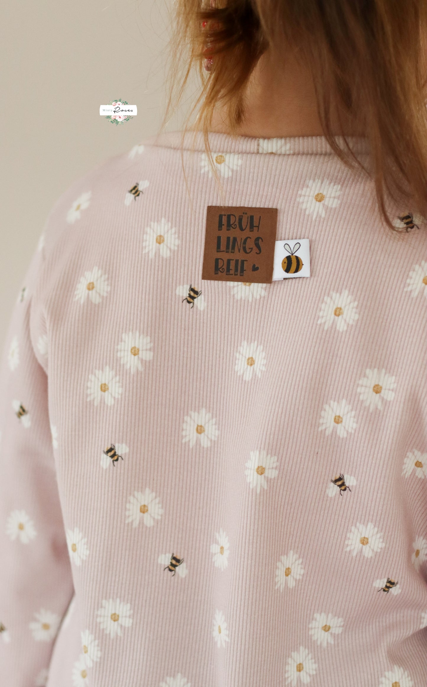 Gänseblümchen & Biene rose - Rib Jersey