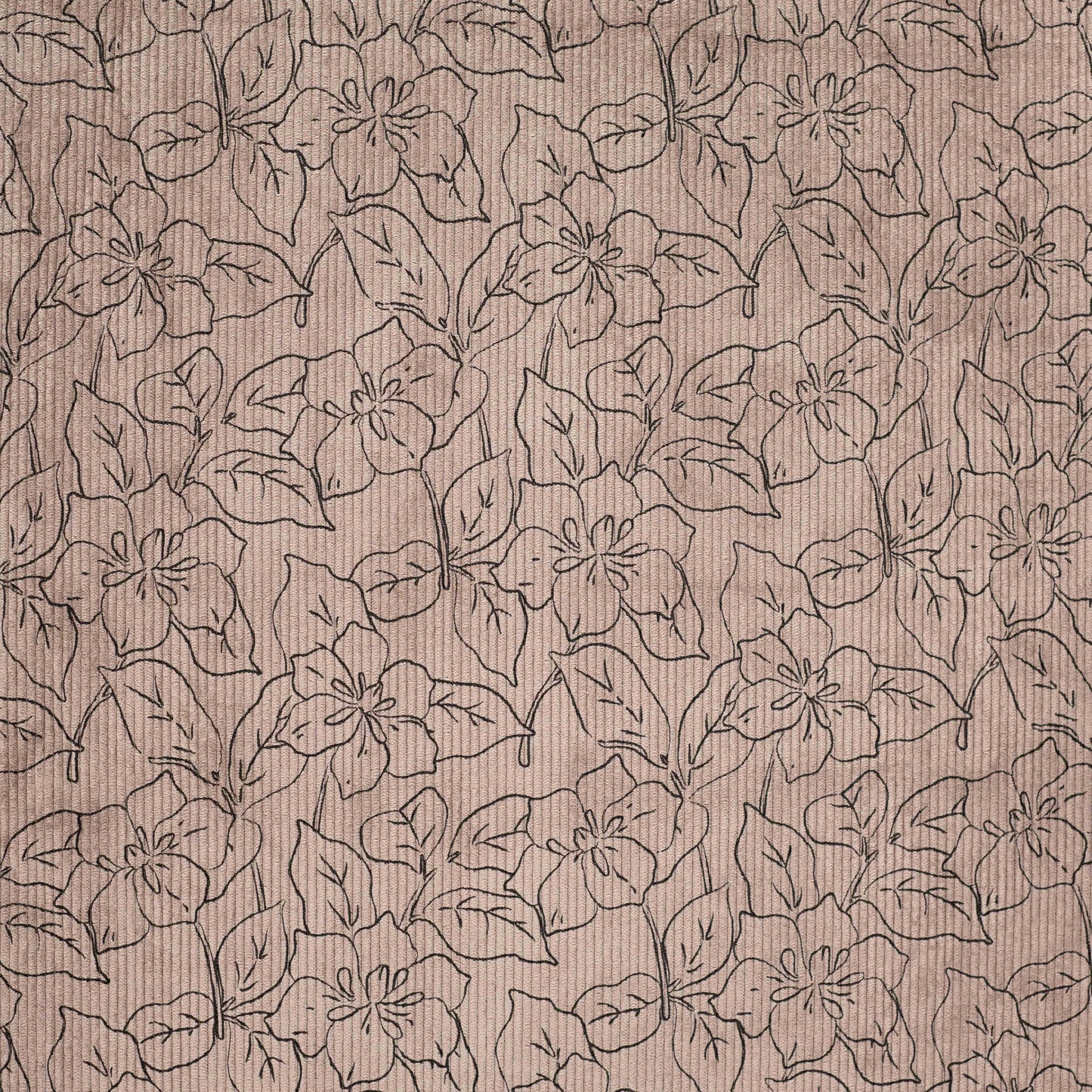 Washed Corduroy - Flowers taupe