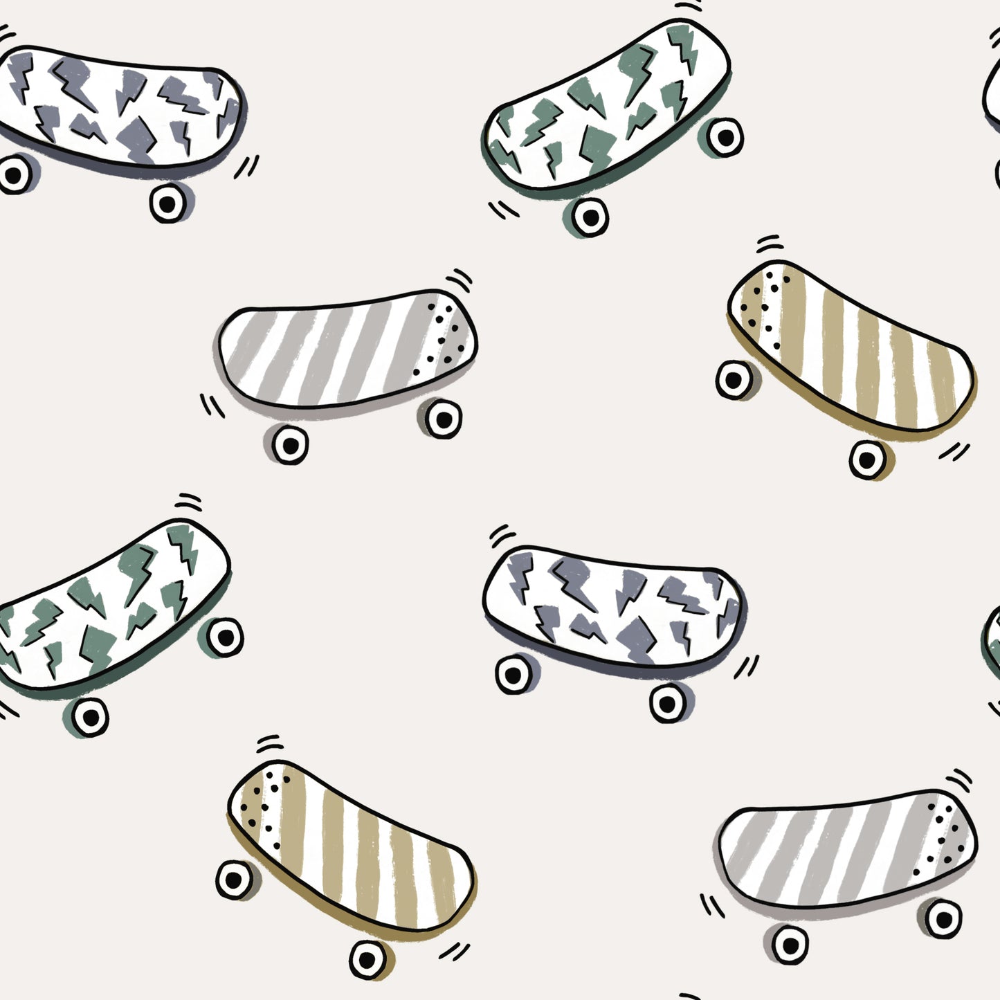 REST 1,8m Skateboards bunt / cream - French Terry