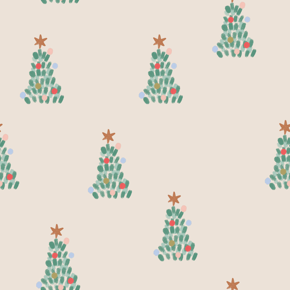bunte Tannenbäume - Weihnachten - French Terry