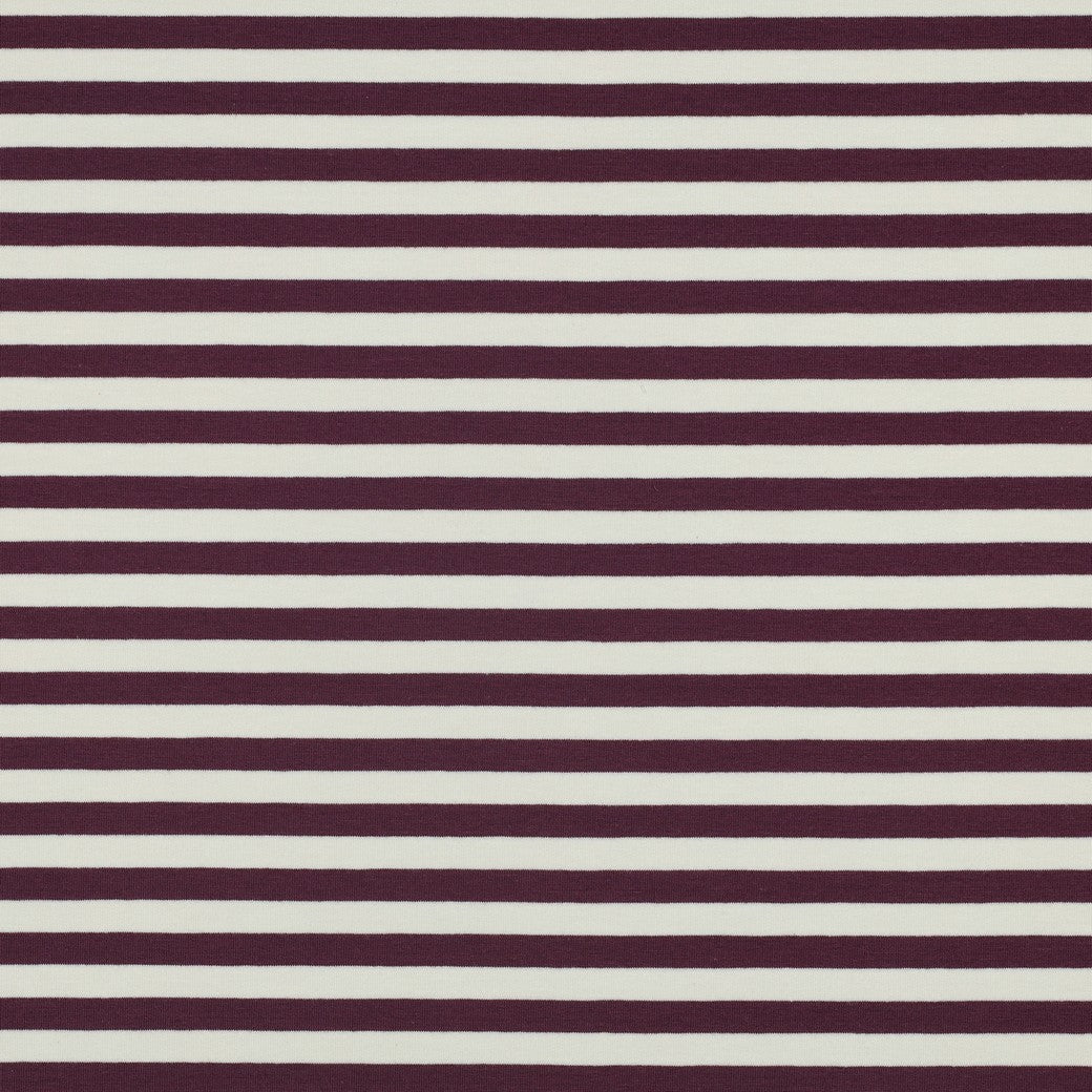 French Terry gestreift aubergine