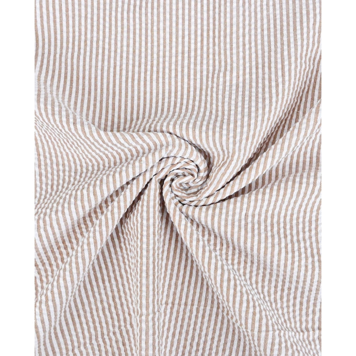 Seersucker beige gestreift