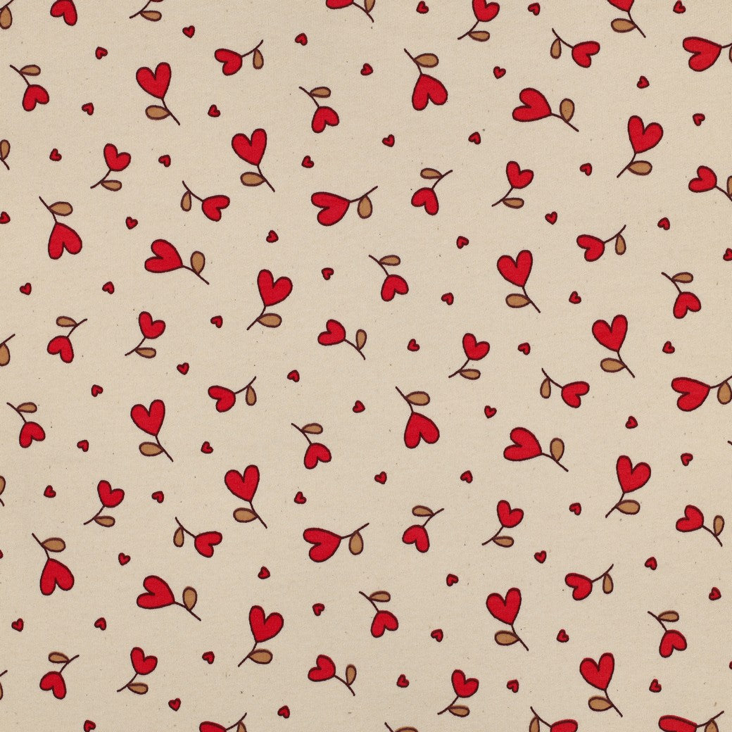 Soft Sweat - Hearts natural / fuchsia