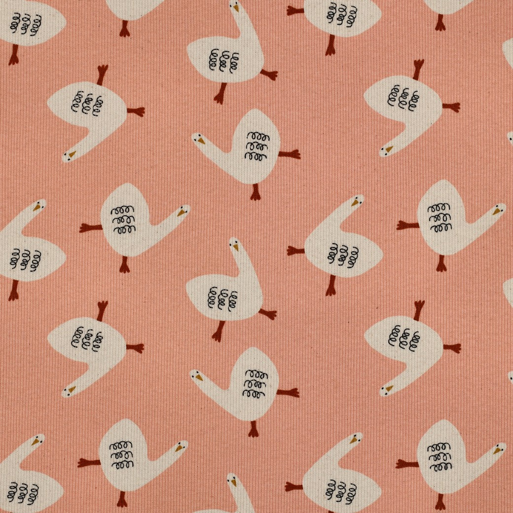 Gans natural pink - Rib Jersey