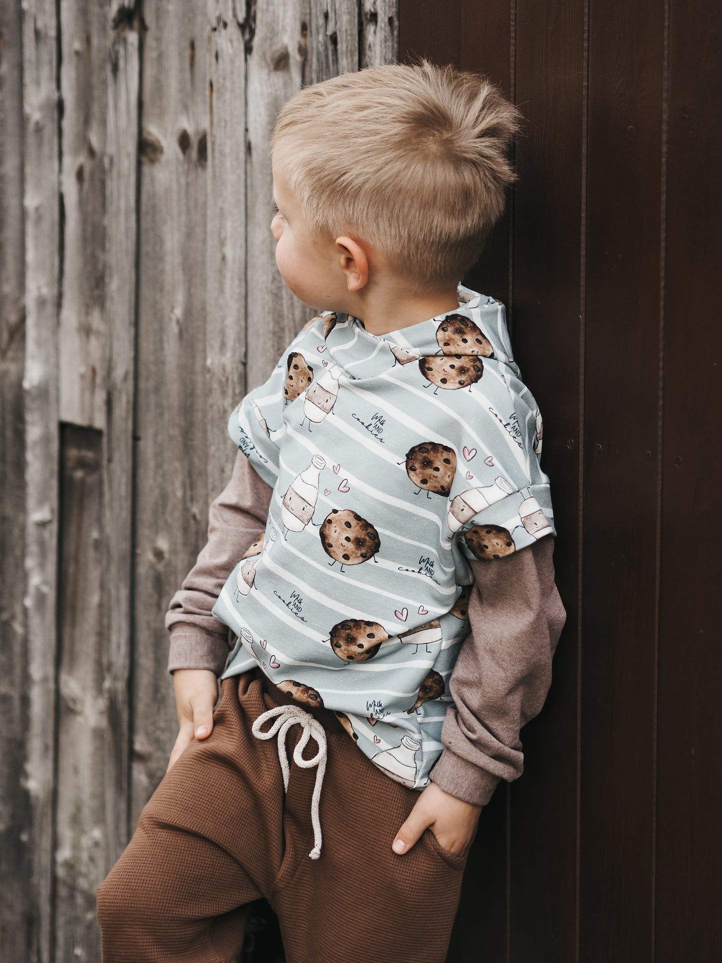 Milk & Cookies on Stripes - French Terry