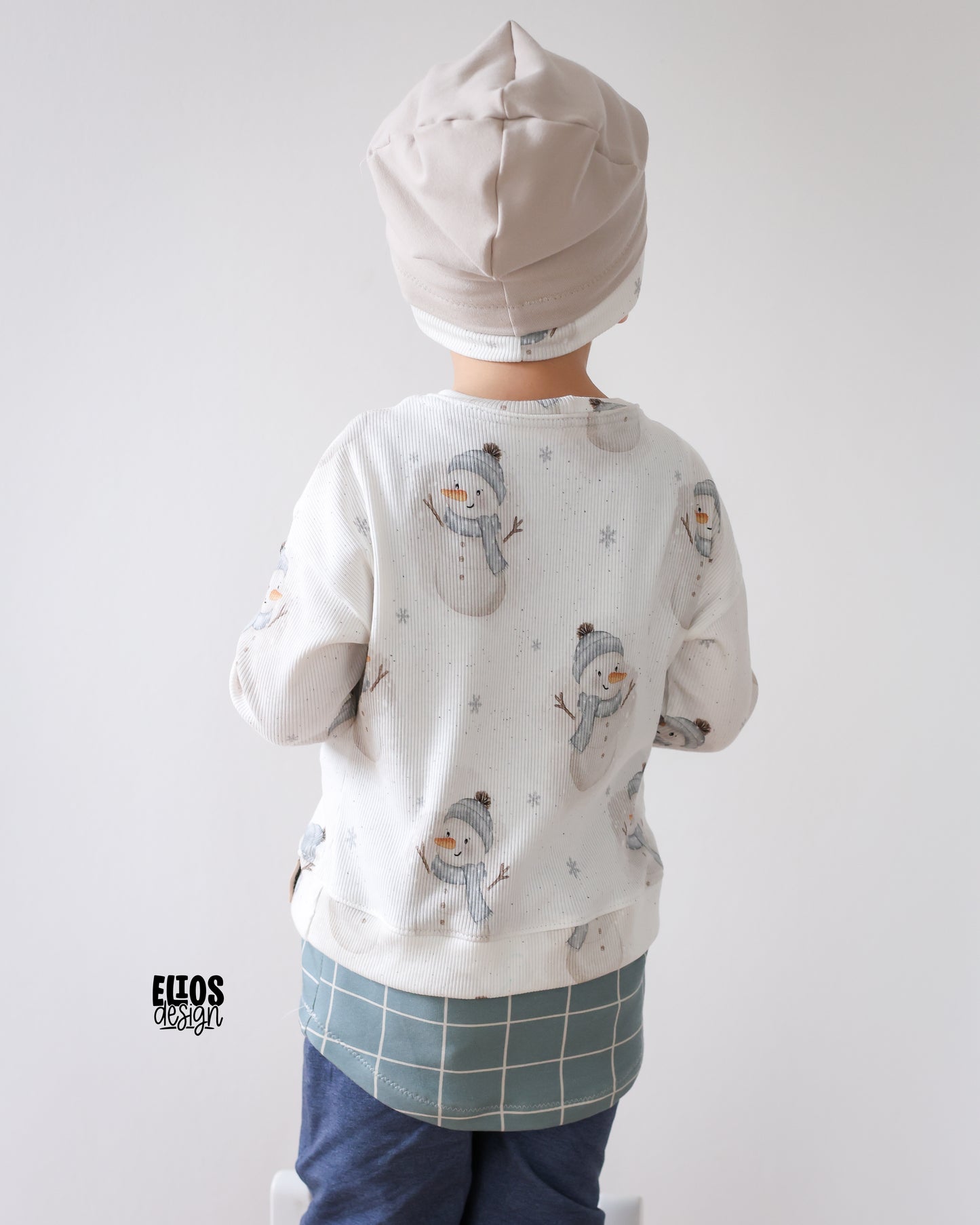 Snowmen with Snow Flakes - Rib Jersey