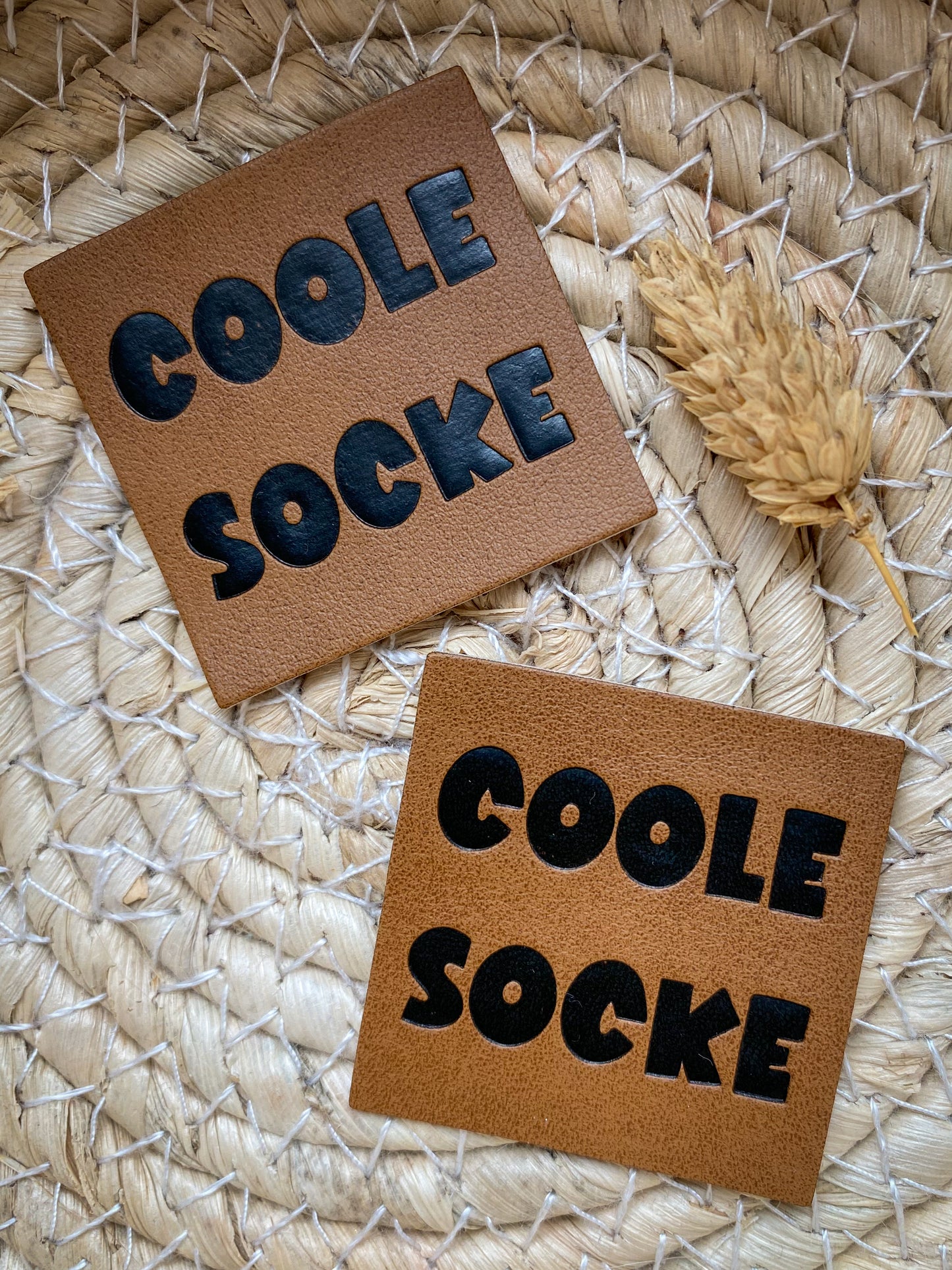 Coole Socke - Kunstleder Label
