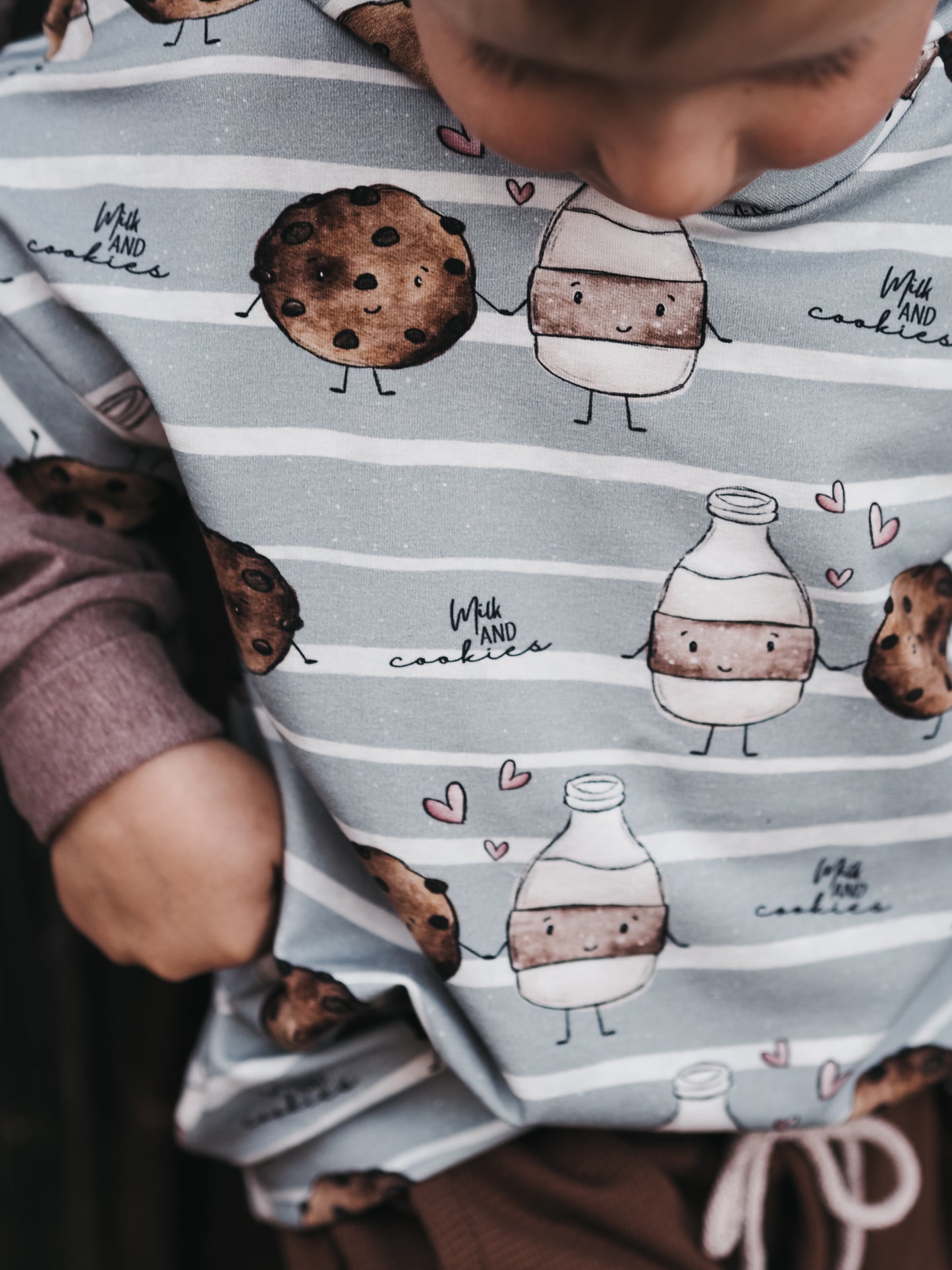 Milk & Cookies on Stripes - French Terry
