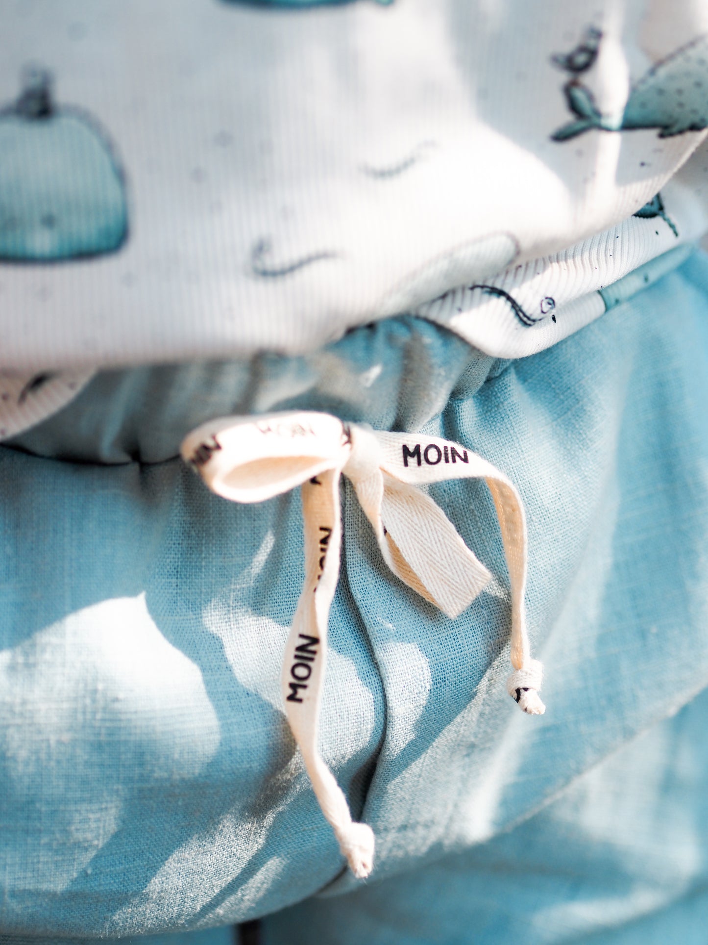 Wal & Möwen blau/beige - Rib Jersey
