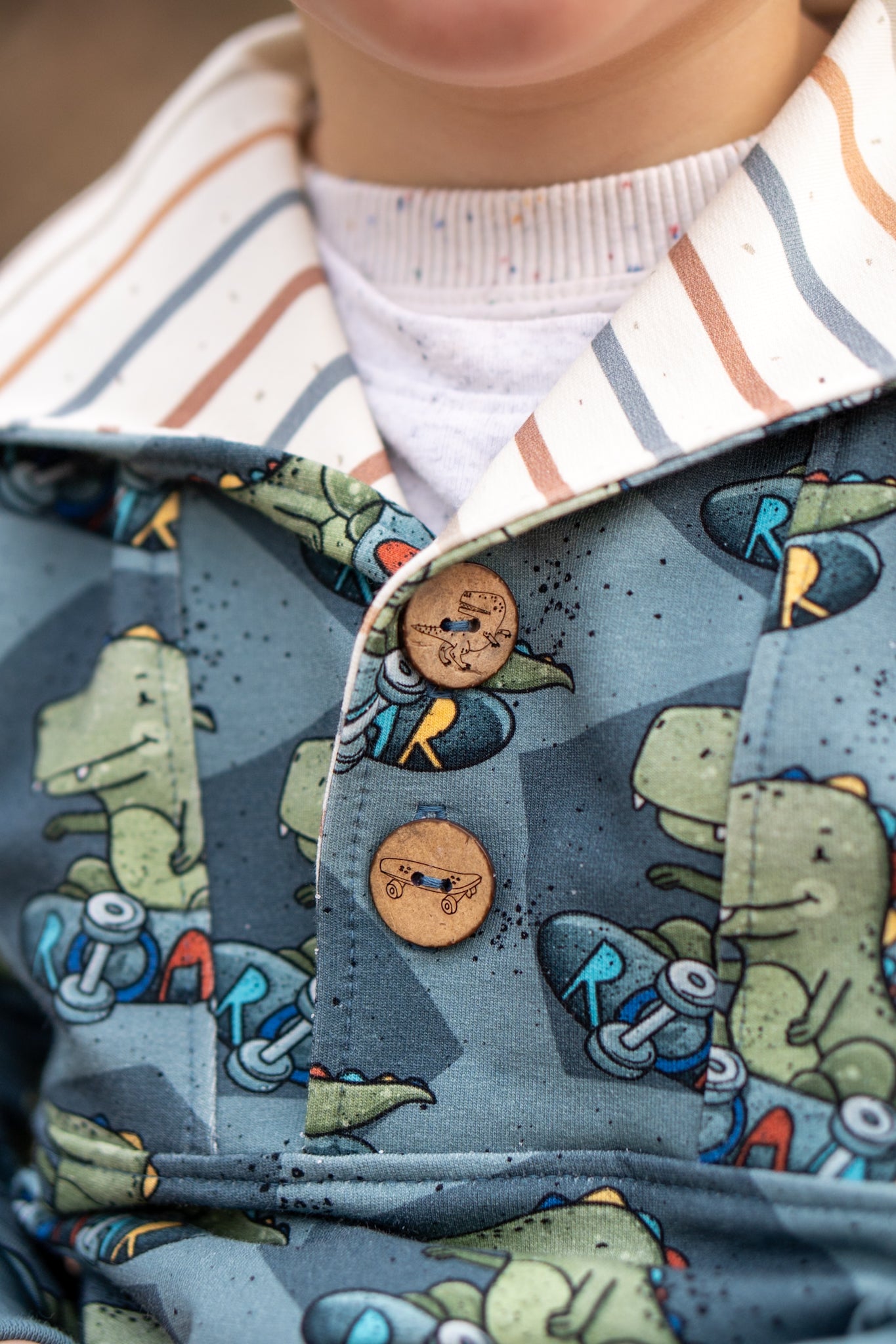 Skate T-Rex blue - French Terry
