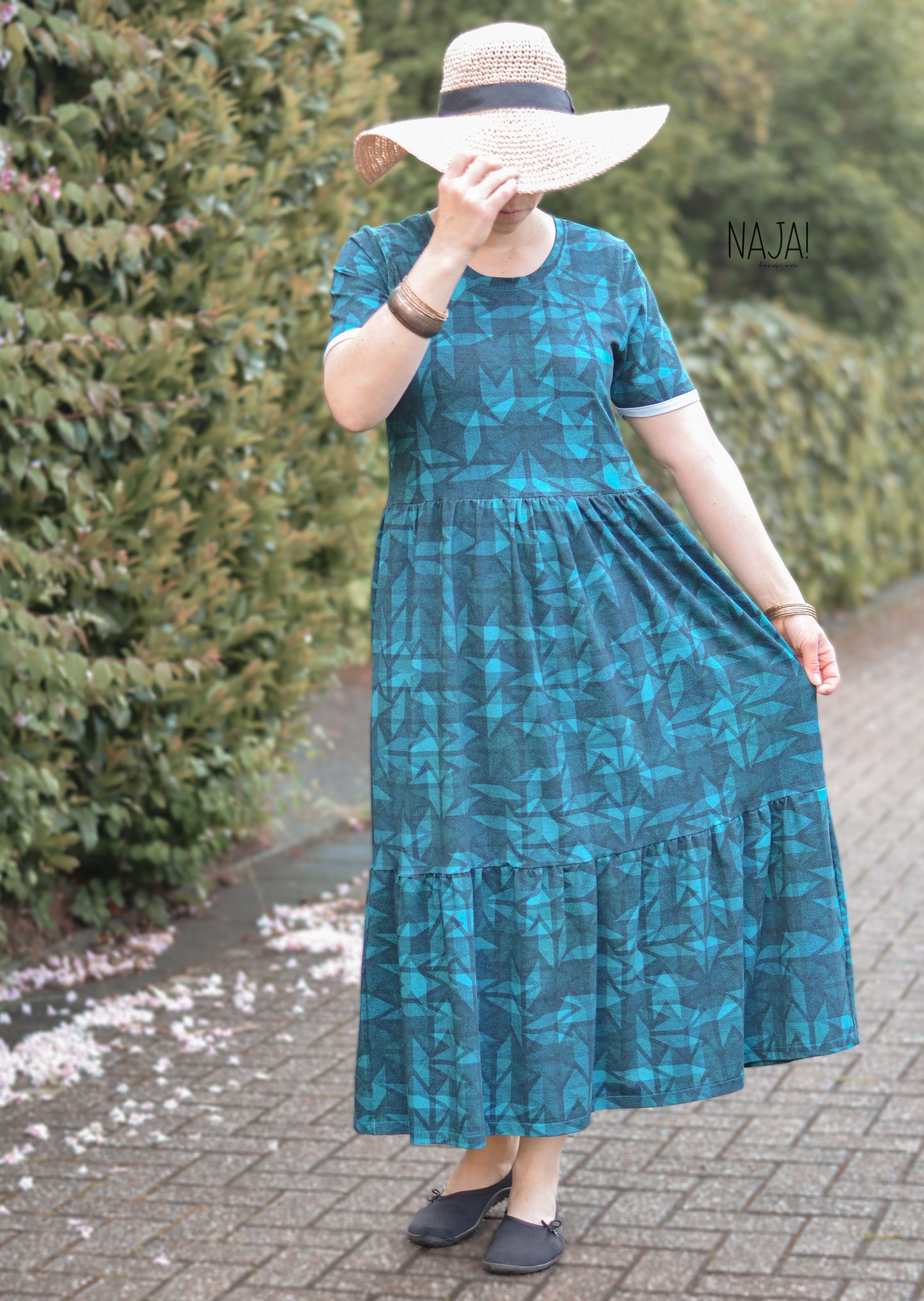 Geometric Design petrol - Jersey