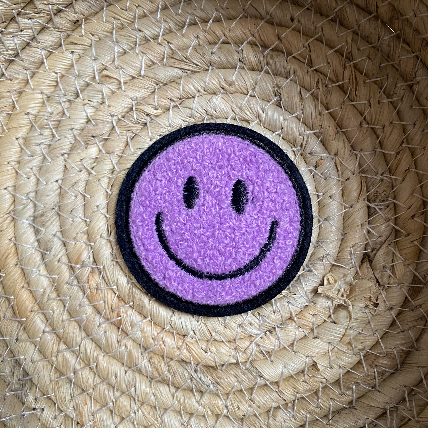 Smiley lila - Chenille Patch