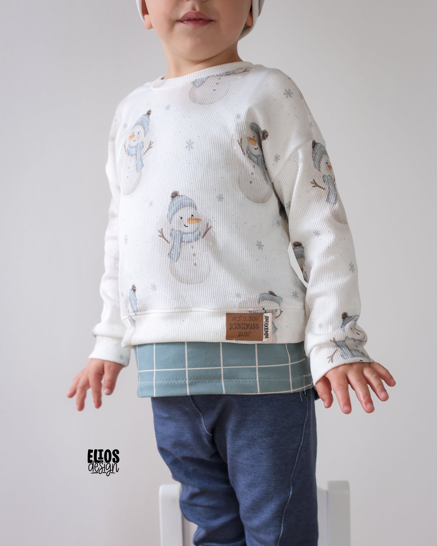 Snowmen with Snow Flakes - Rib Jersey