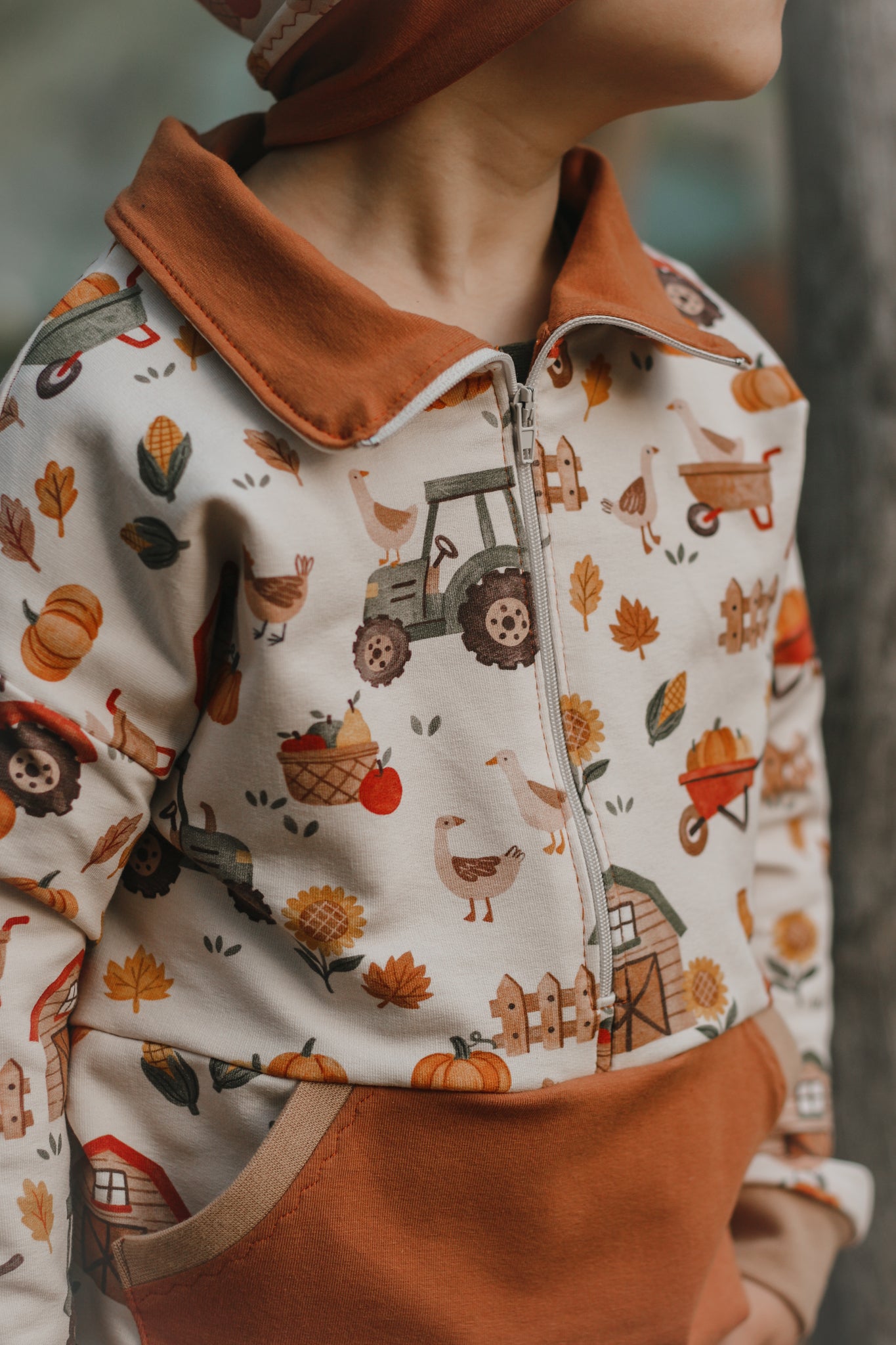 Bauernhof im Herbst - French Terry