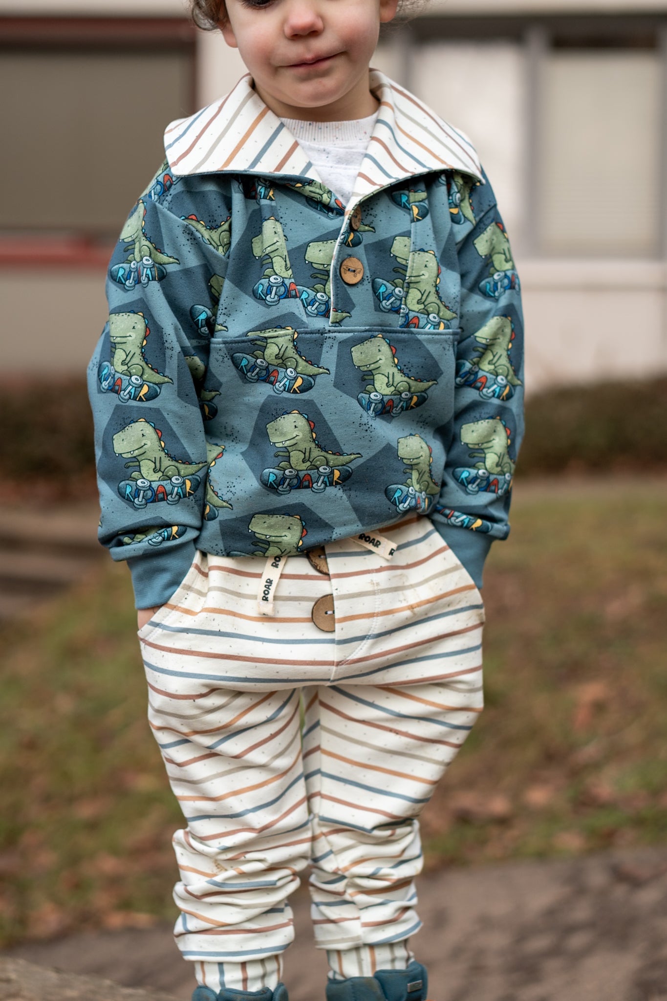 Skate T-Rex blue - French Terry