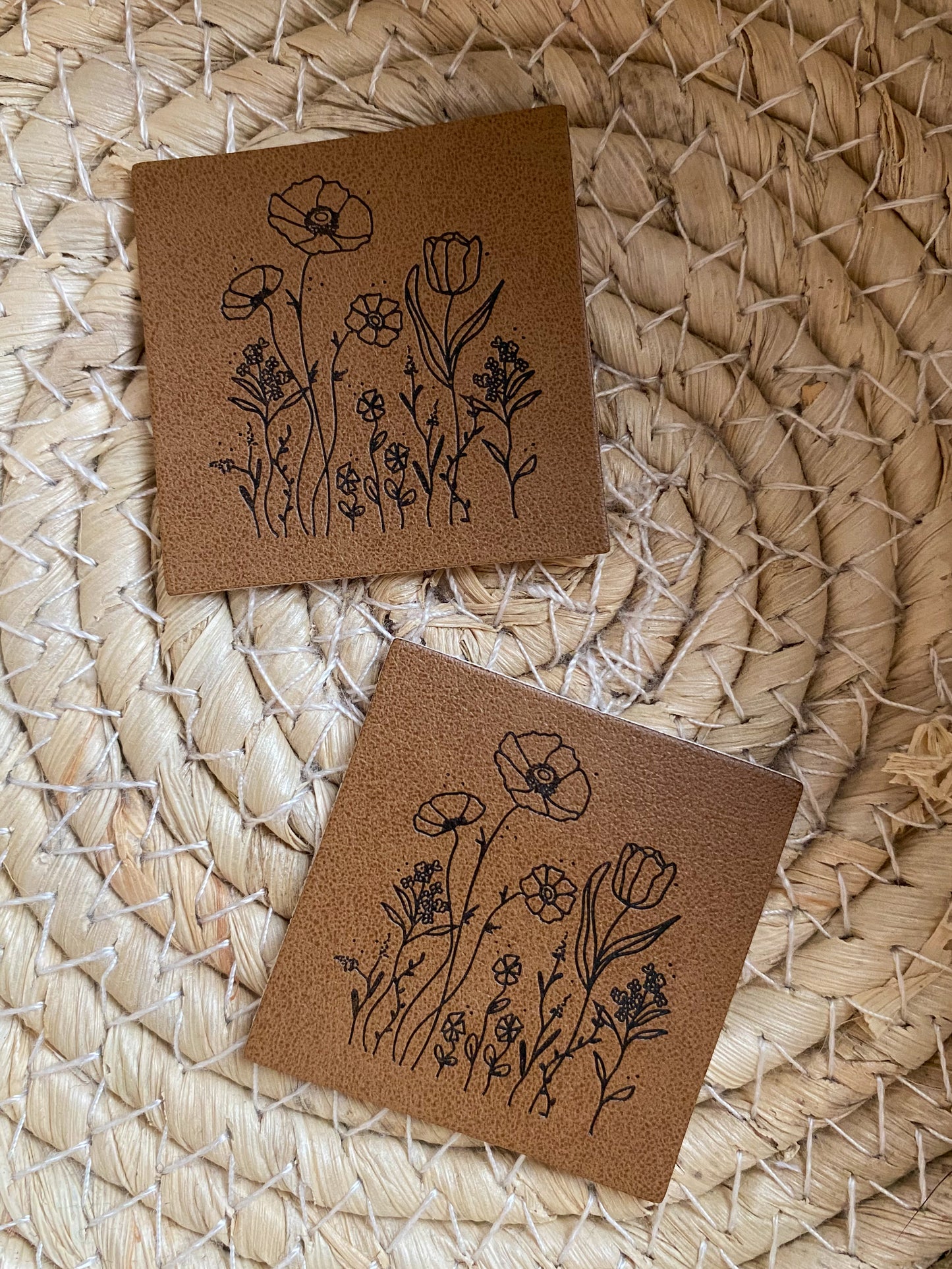 Blumenwiese - Kunstleder Label