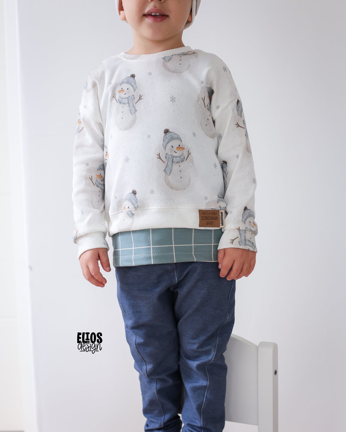 Snowmen with Snow Flakes - Rib Jersey