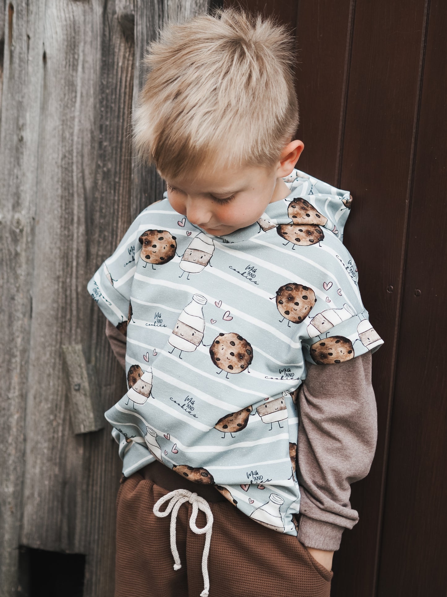 Milk & Cookies on Stripes - French Terry