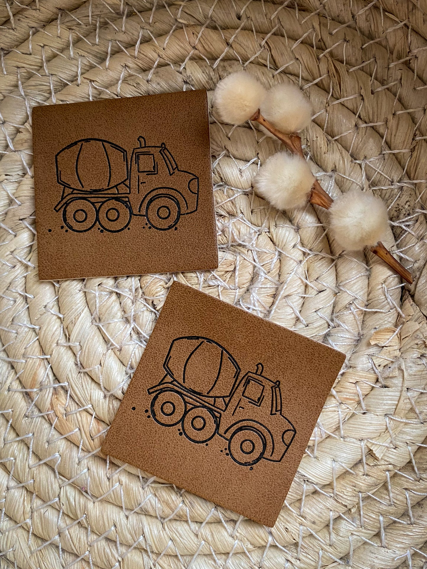 Betonmischer - Kunstleder Label