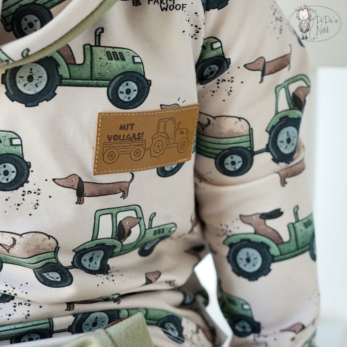 Traktor mit Vollgas! - Kunstleder Label