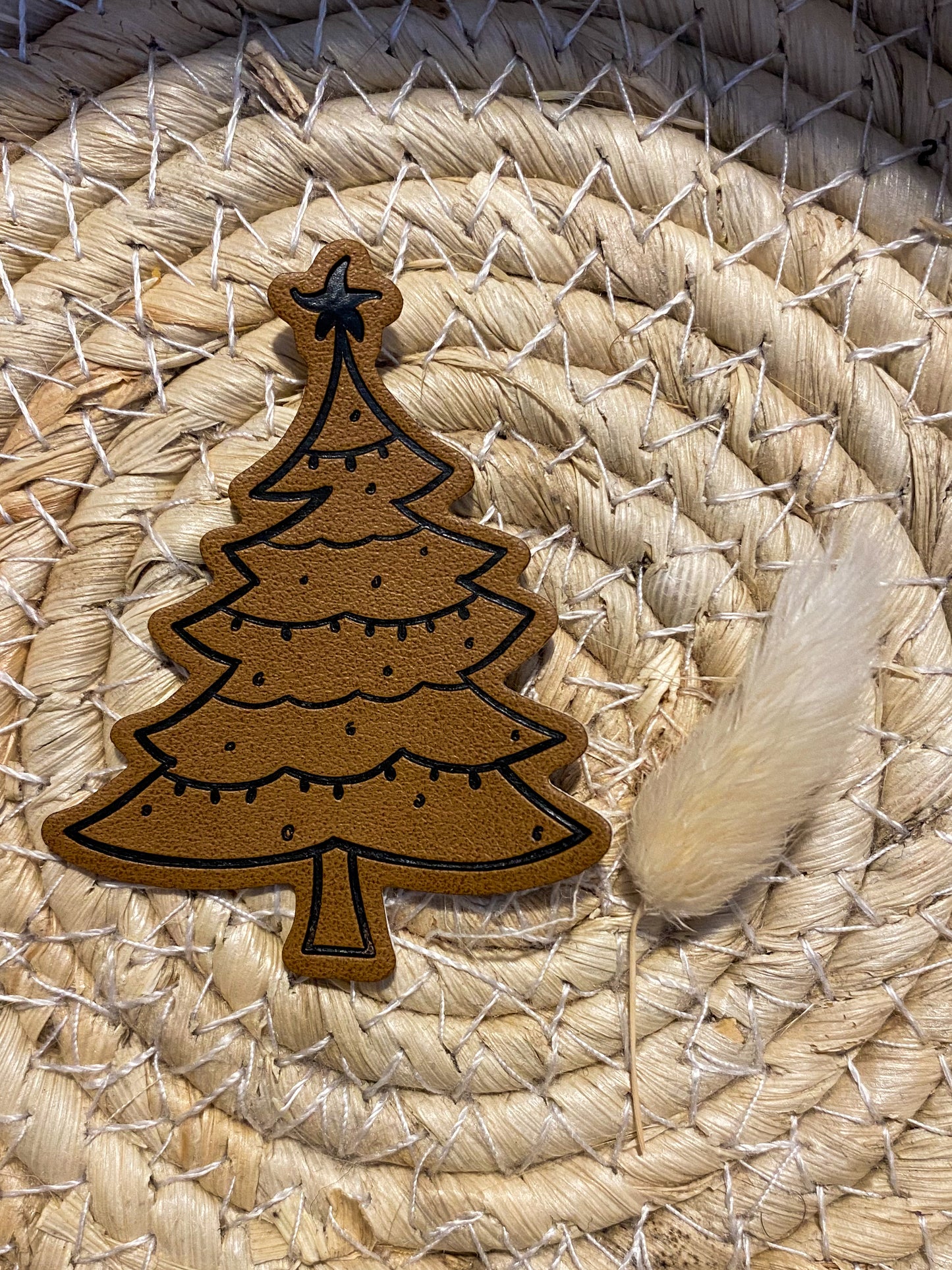 Weihnachtsbaum - Kunstleder Label
