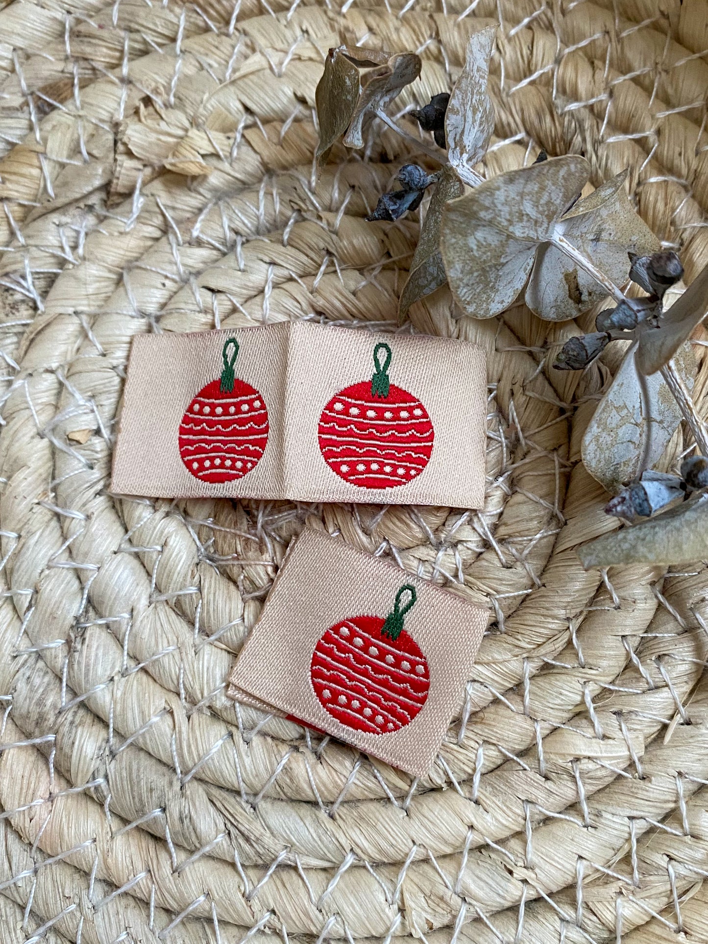 Weihnachtskugel beige - Web Label