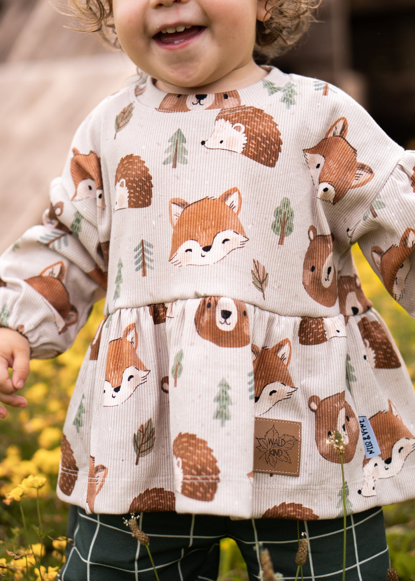 Waldtiere - Köpfe sand - Rib Jersey