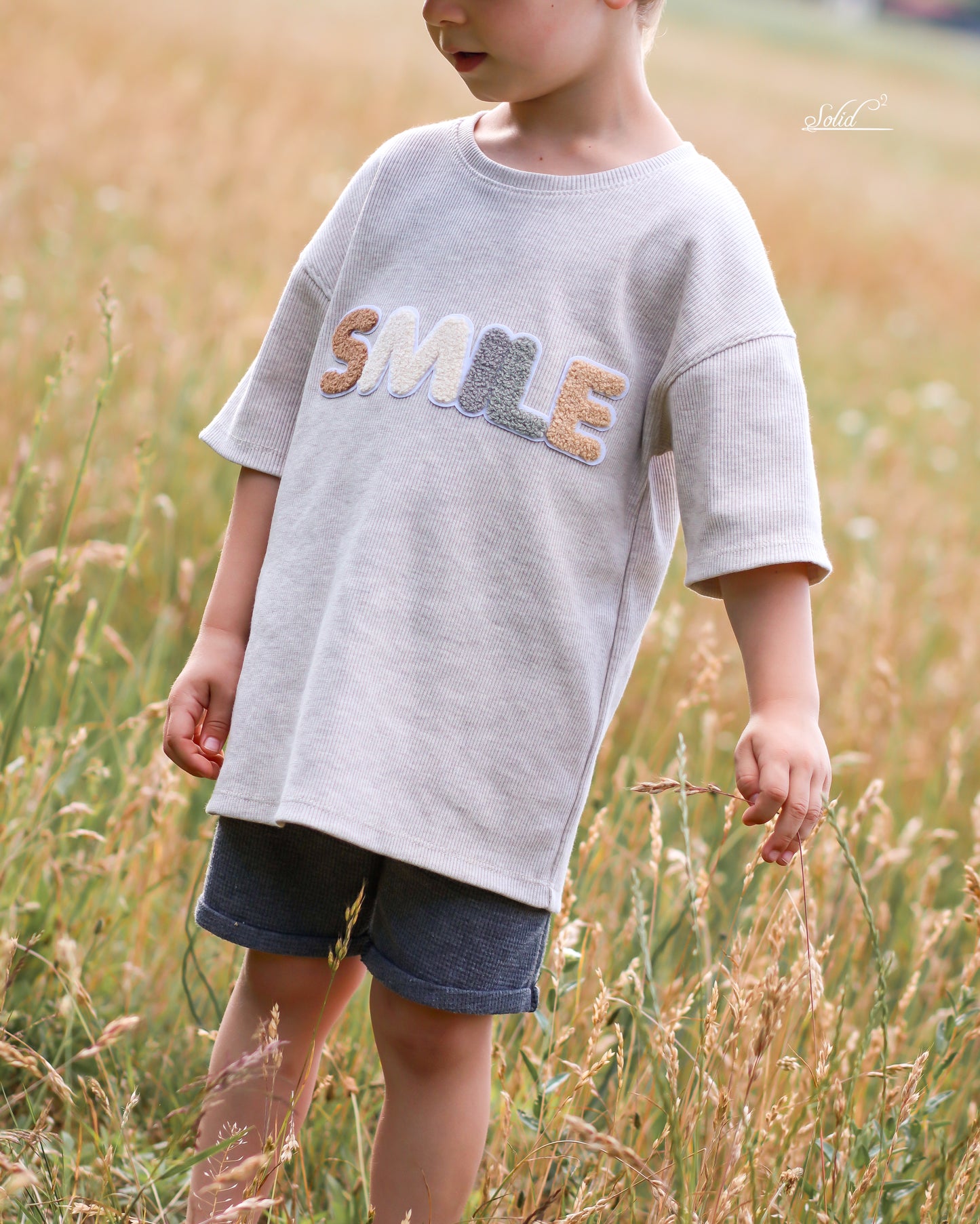 SMILE beige - Chenille Patch