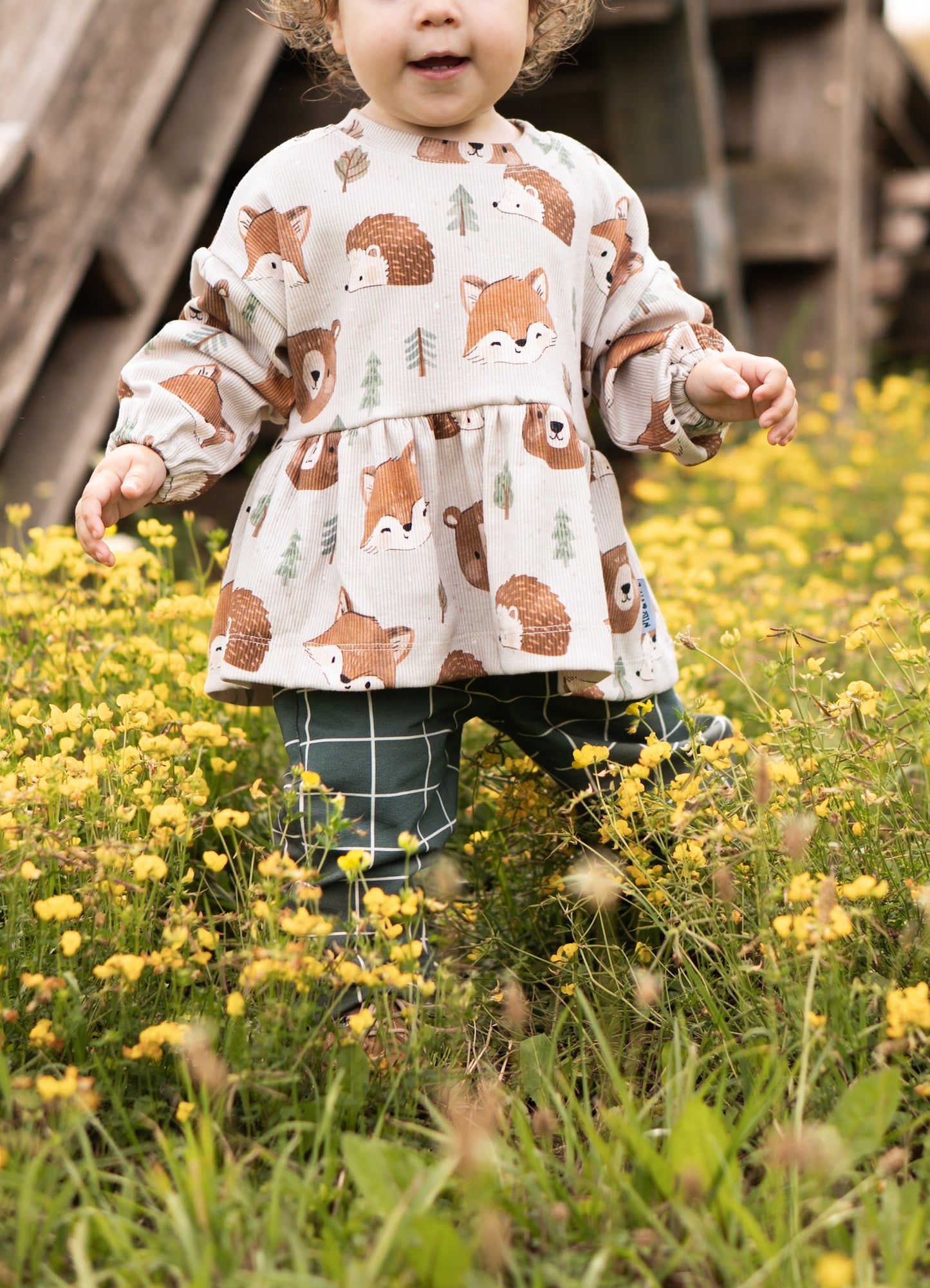 Waldtiere - Köpfe sand - Rib Jersey