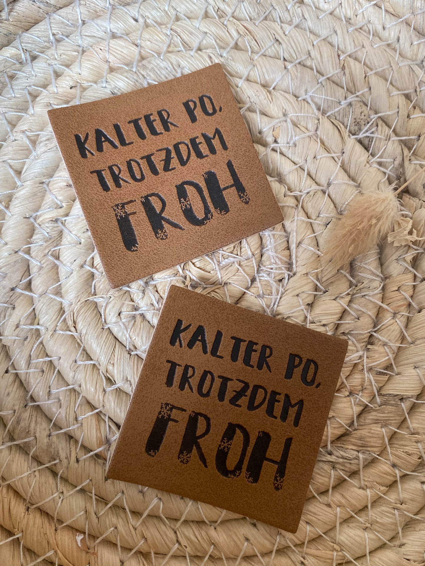 Kalter Po trotzdem froh - Kunstleder Label