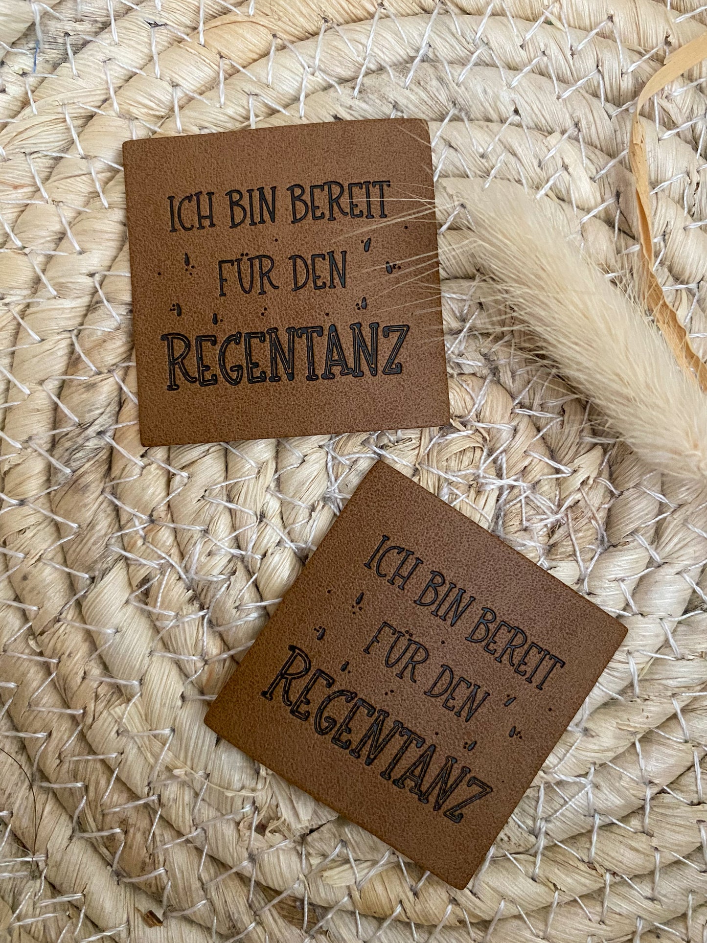 Ich bin bereit für den Regentanz - Kunstleder Label