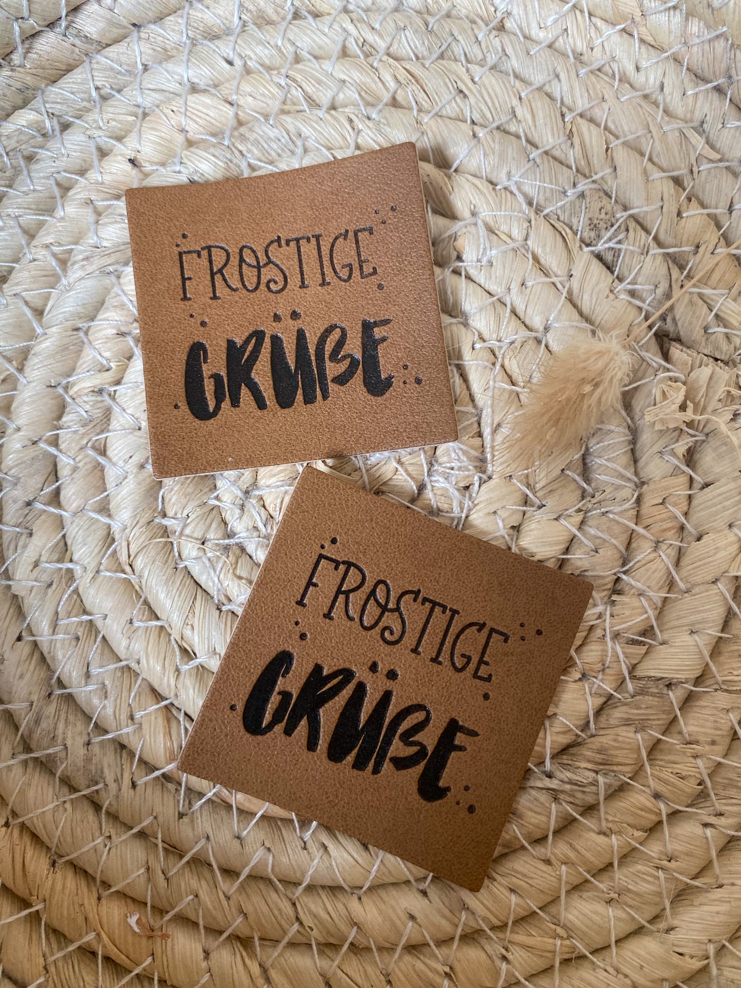 Frostige Grüße - Kunstleder Label