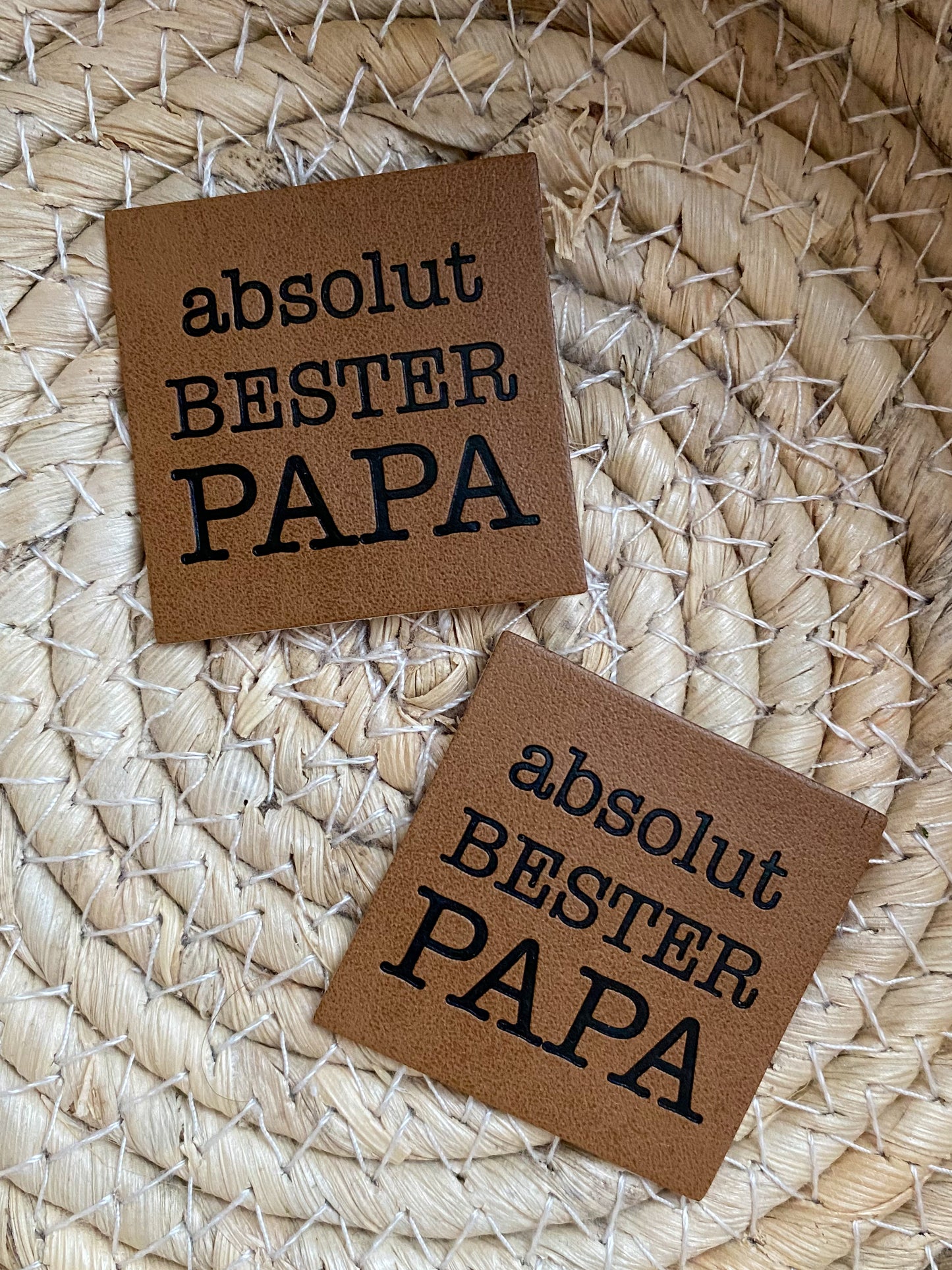 Absolut bester Papa - Kunstleder Label