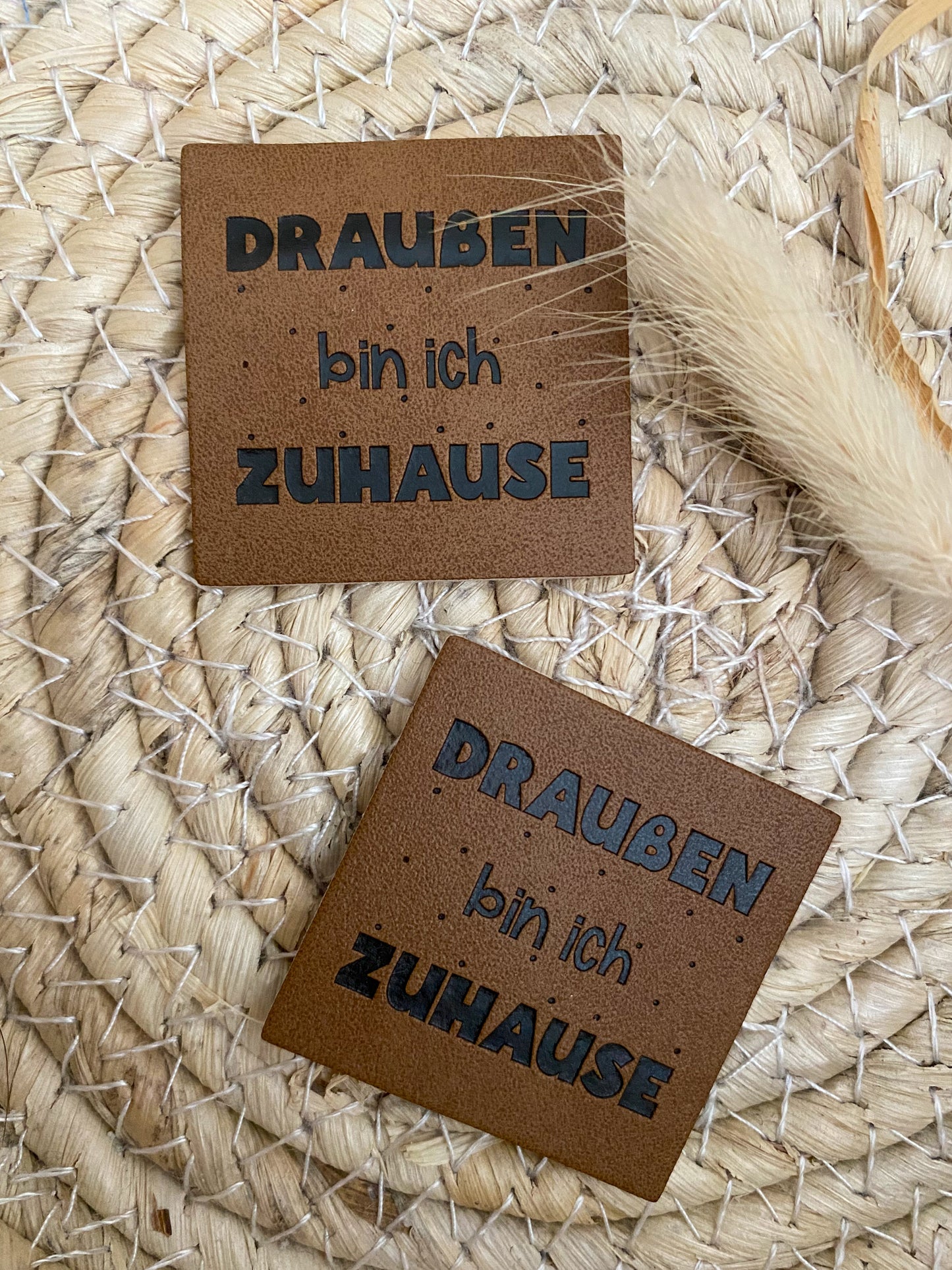 Draußen bin ich Zuhause - Kunstleder Label